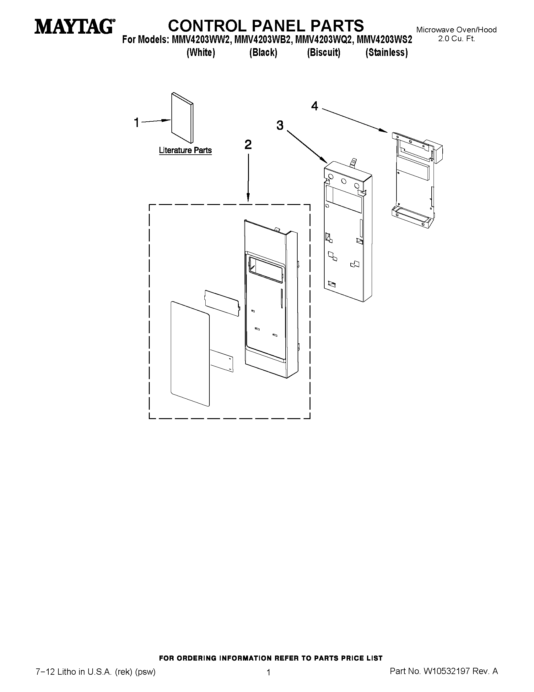 01 - CONTROL PANEL PARTS