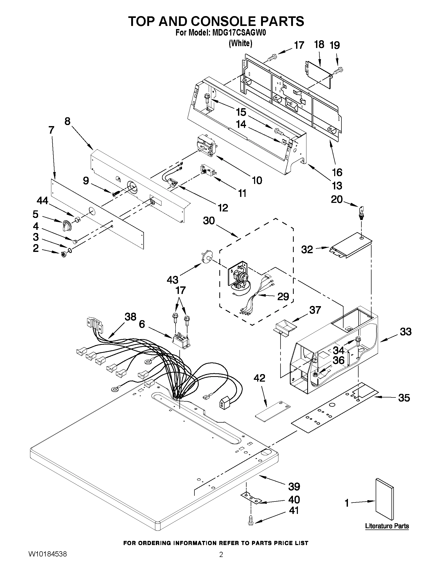 01 - TOP AND CONSOLE PARTS
