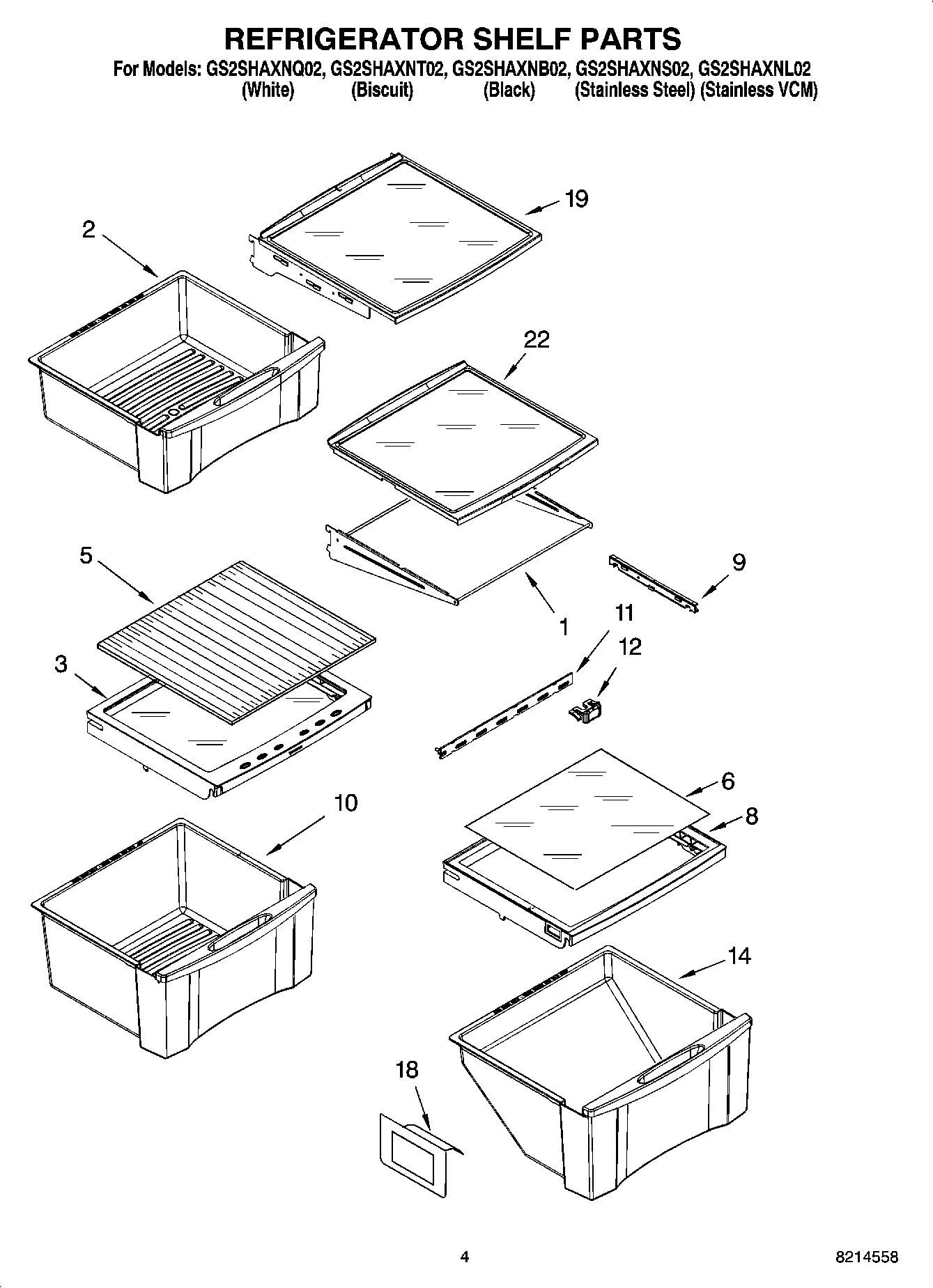 03 - REFRIGERATOR SHELF PARTS