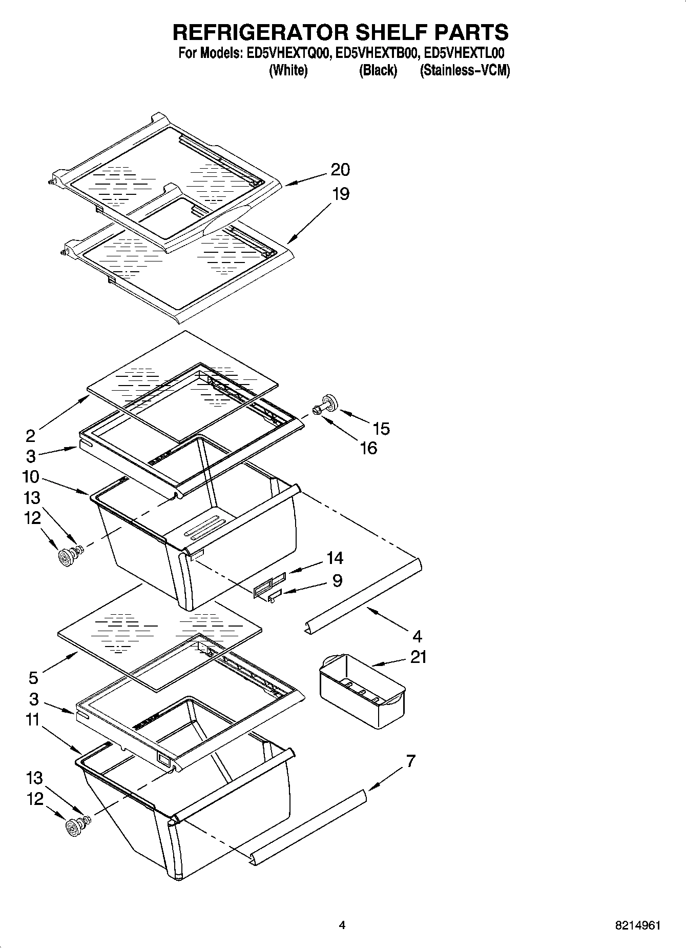 03 - REFRIGERATOR SHELF PARTS
