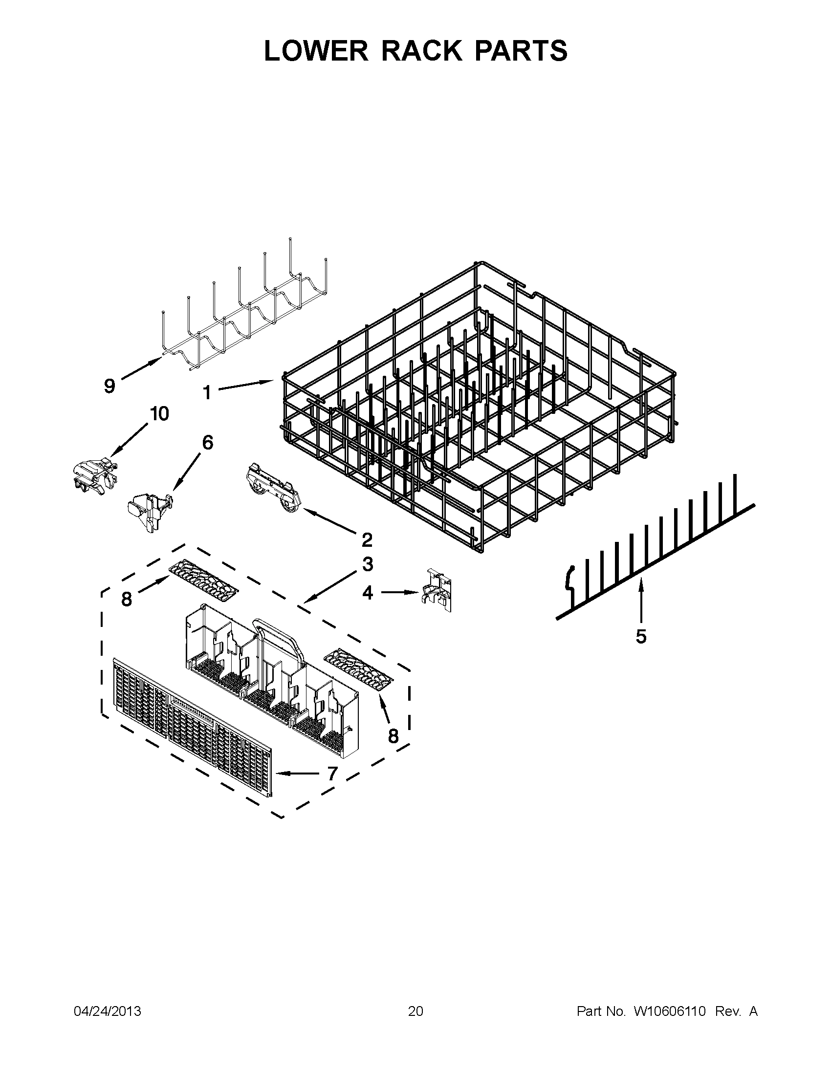 10 - LOWER RACK PARTS