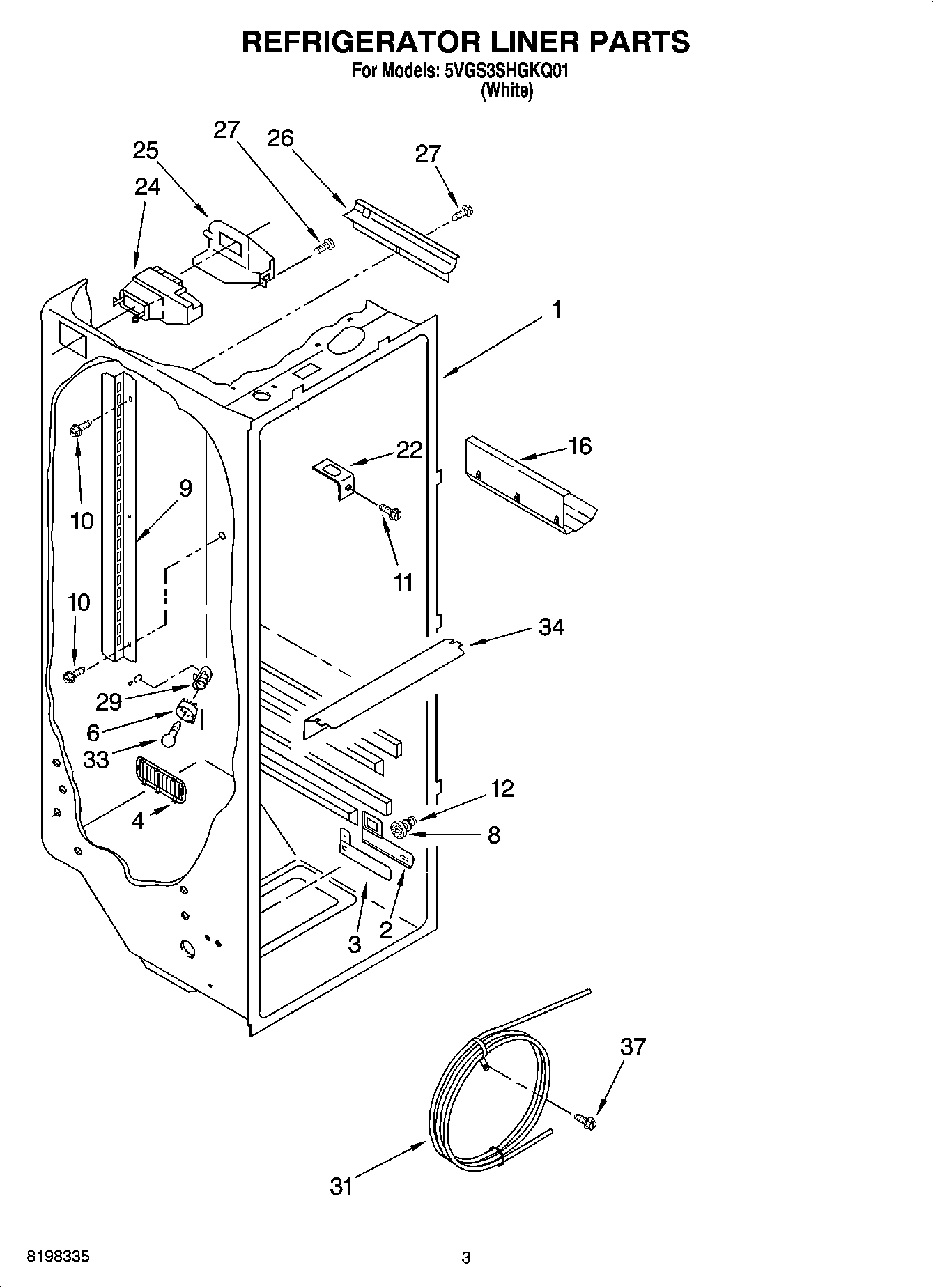02 - REFRIGERATOR LINER PARTS