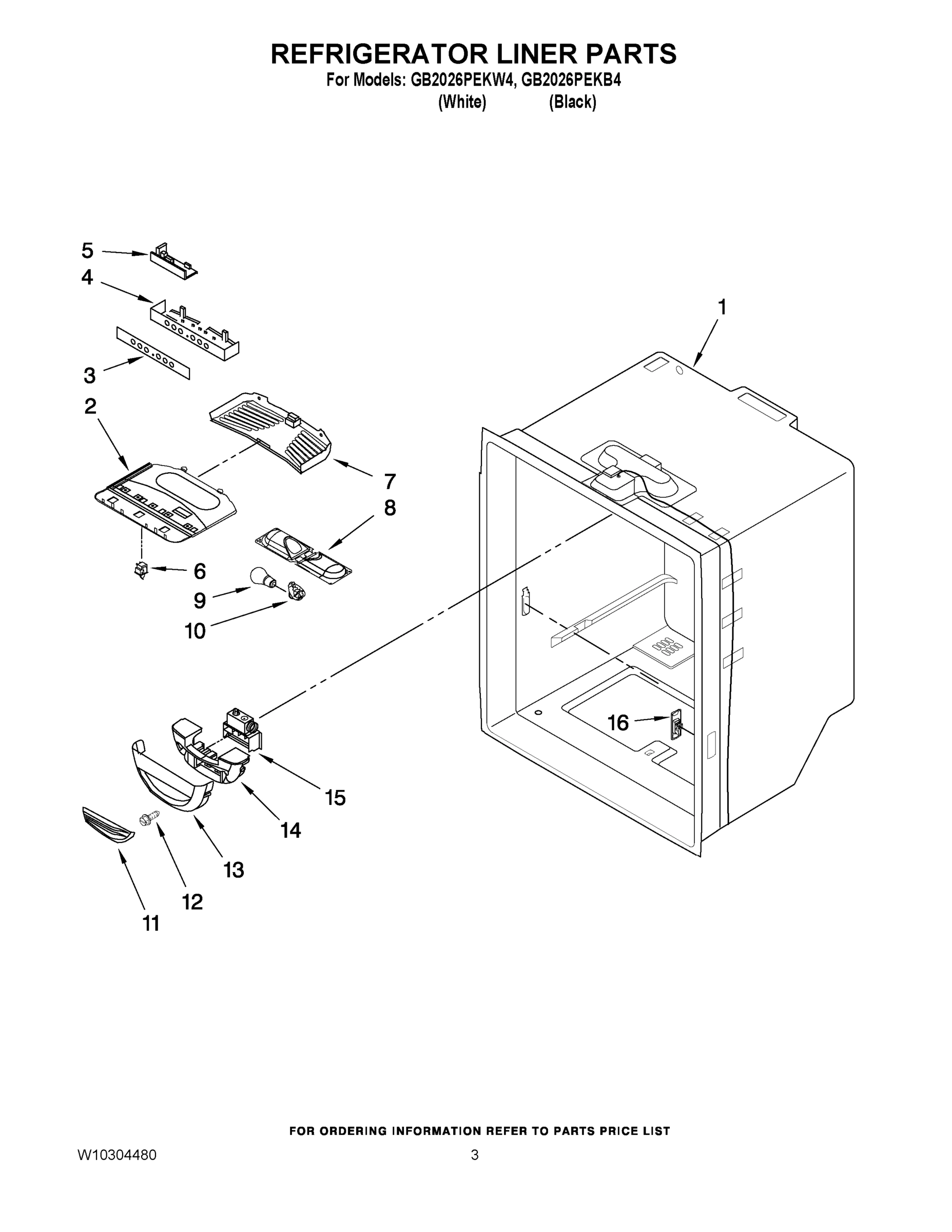 02 - REFRIGERATOR LINER PARTS