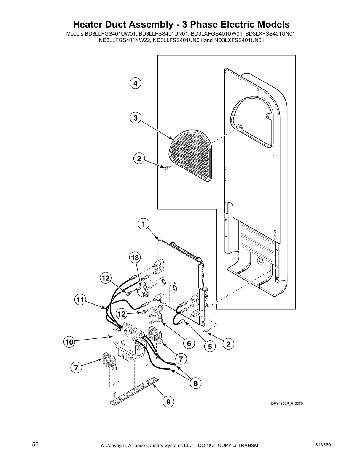 Heater Duct Assembly - 3 Phase Electric Models