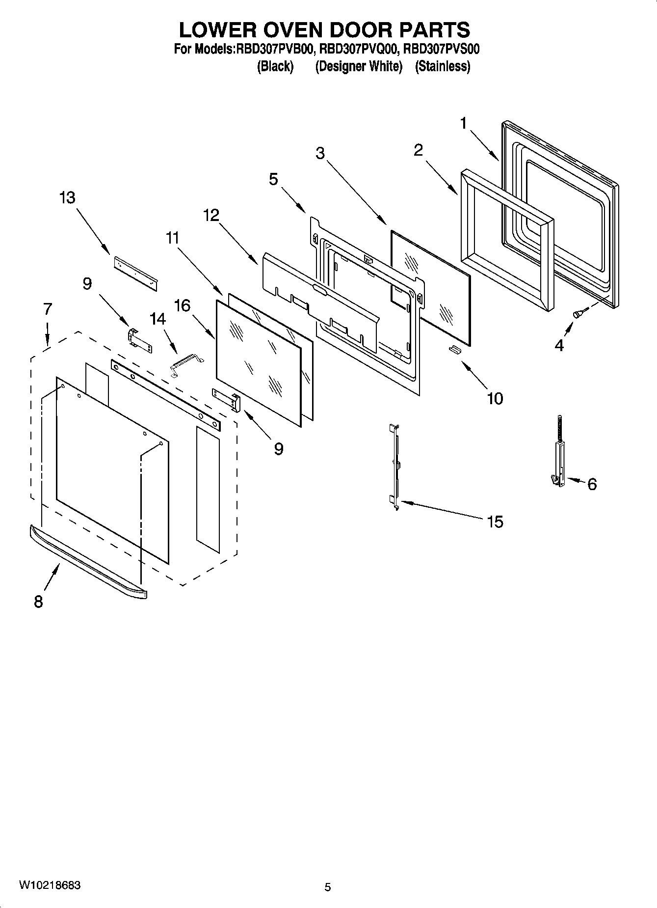 03 - LOWER OVEN DOOR PARTS