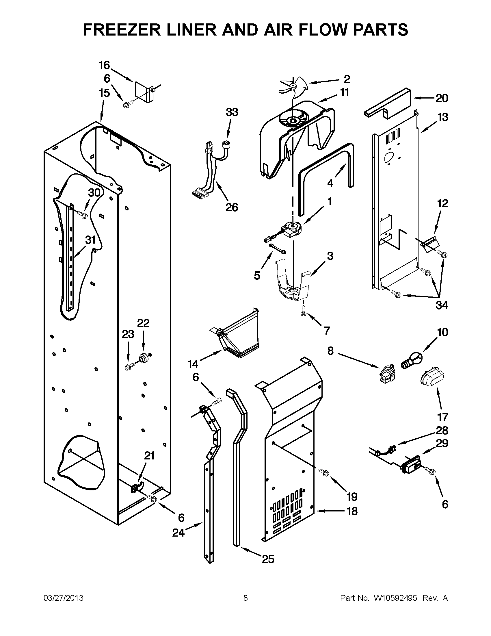 04 - FREEZER LINER AND AIR FLOW PARTS