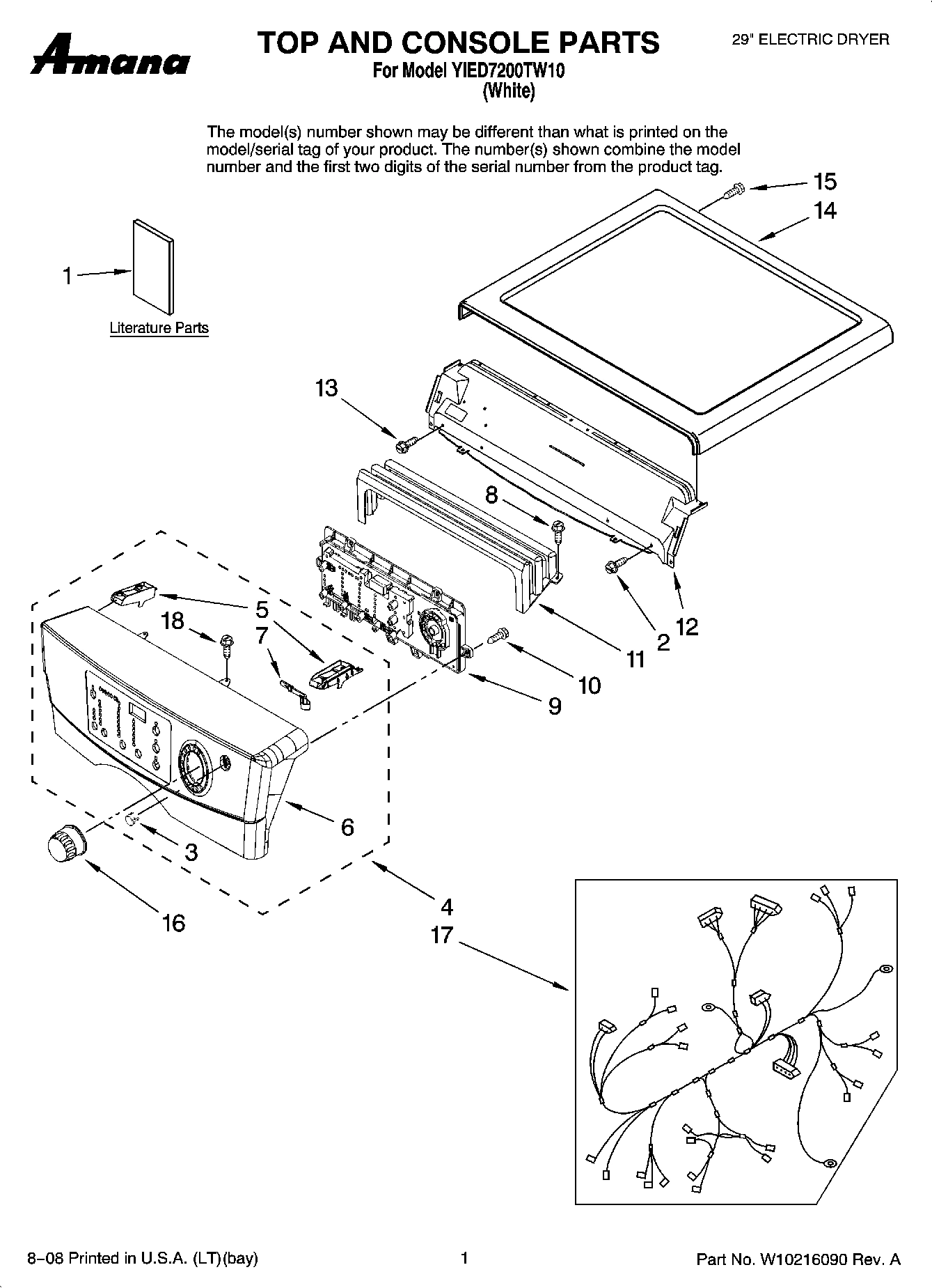 01 - TOP AND CONSOLE PARTS