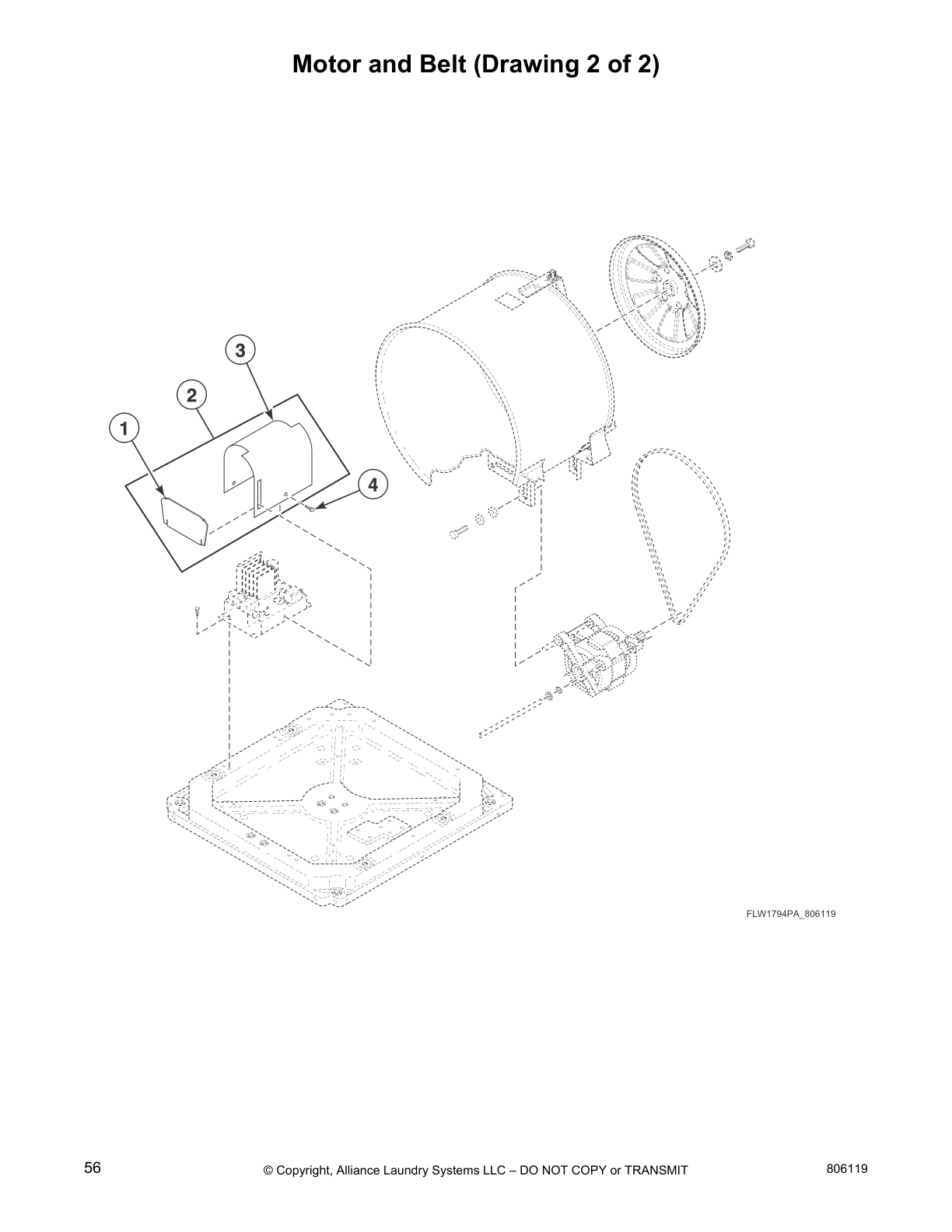 Motor and Belt (Drawing 2 of 2)