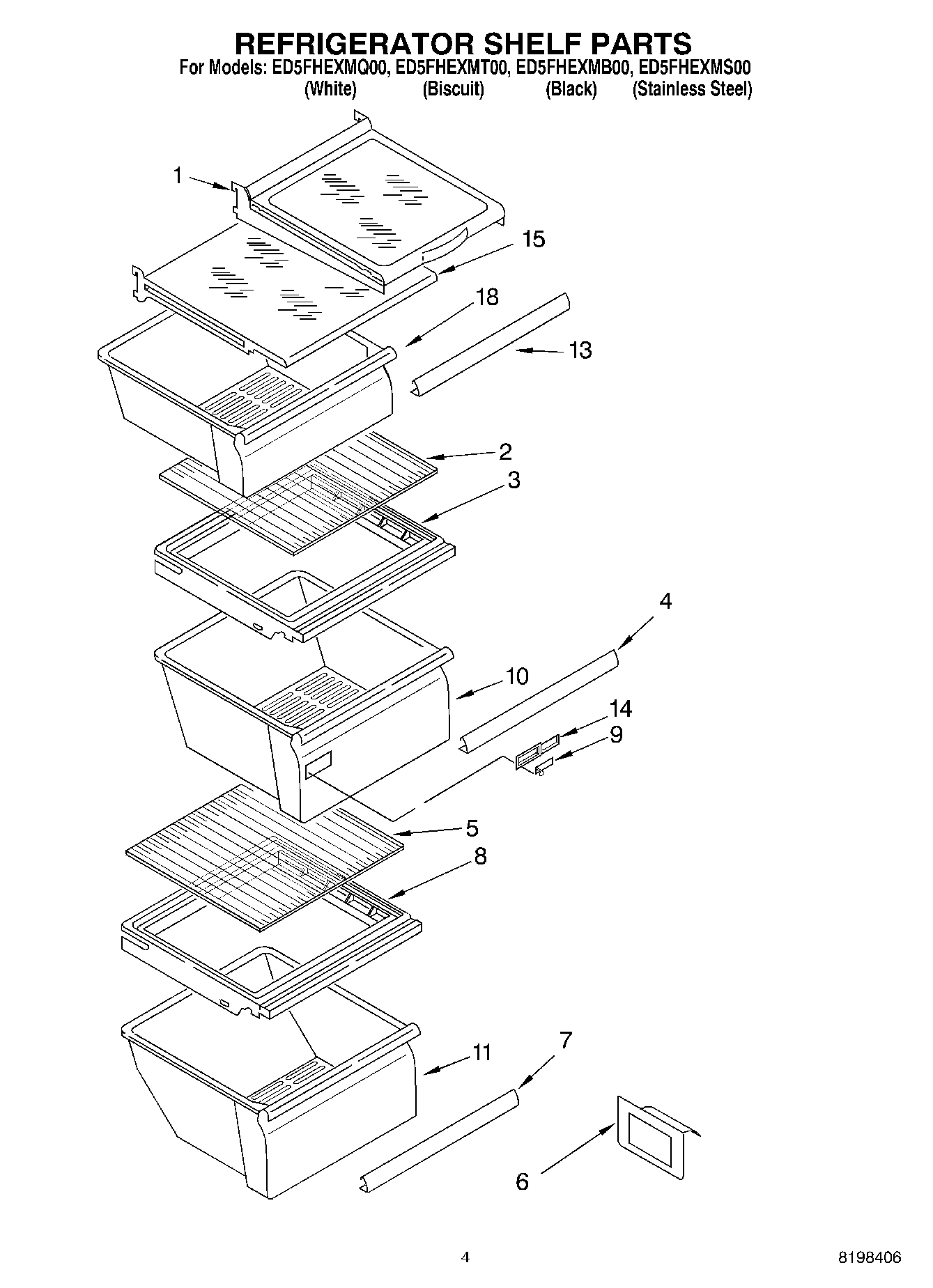 03 - REFRIGERATOR SHELF PARTS