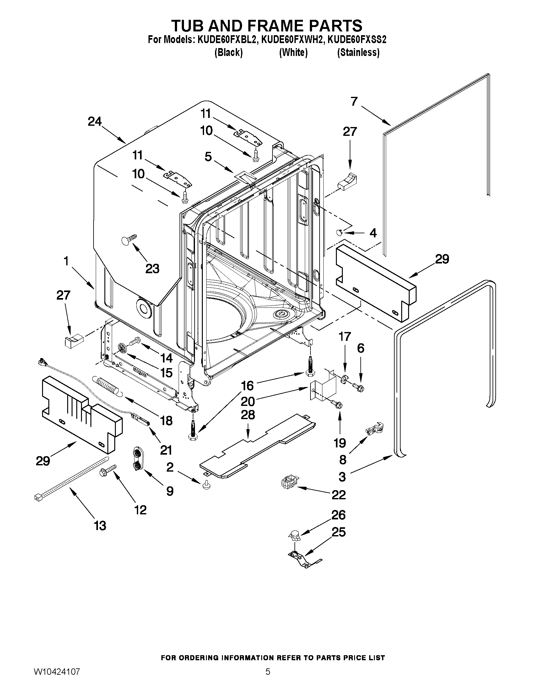 05 - TUB AND FRAME PARTS