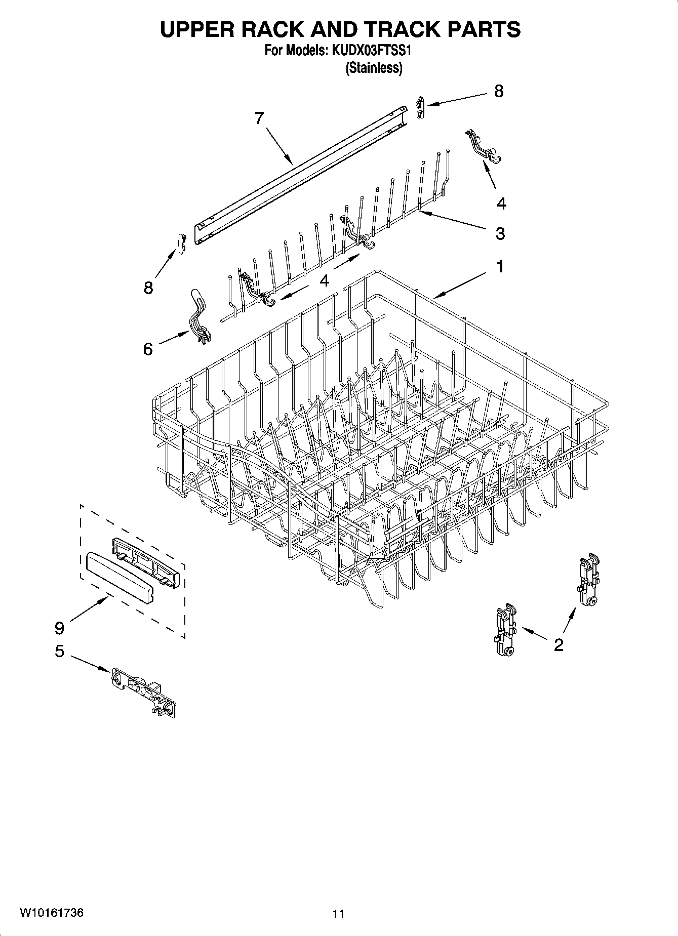 09 - UPPER RACK AND TRACK PARTS