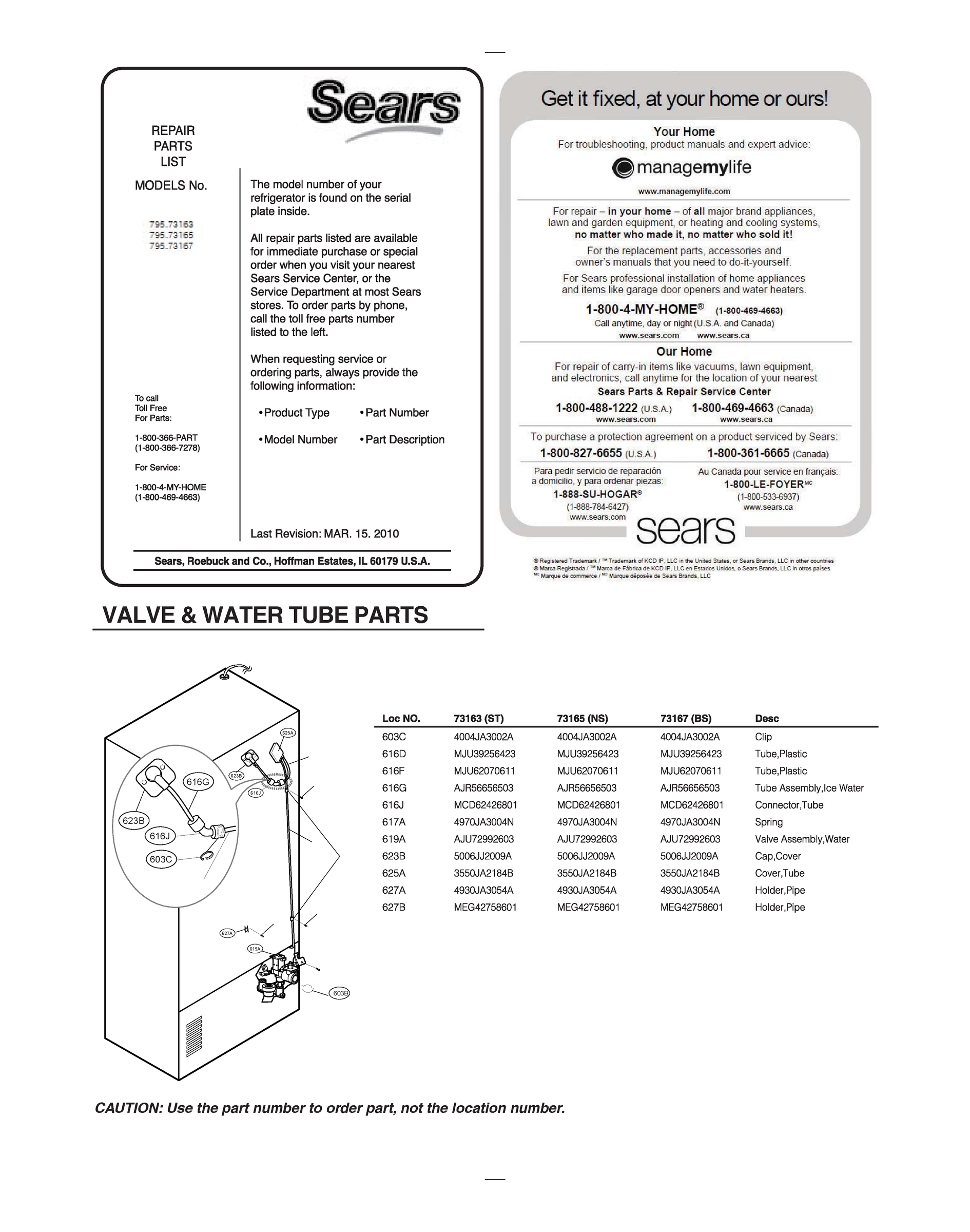 VALVE & WATER TUBE PARTS