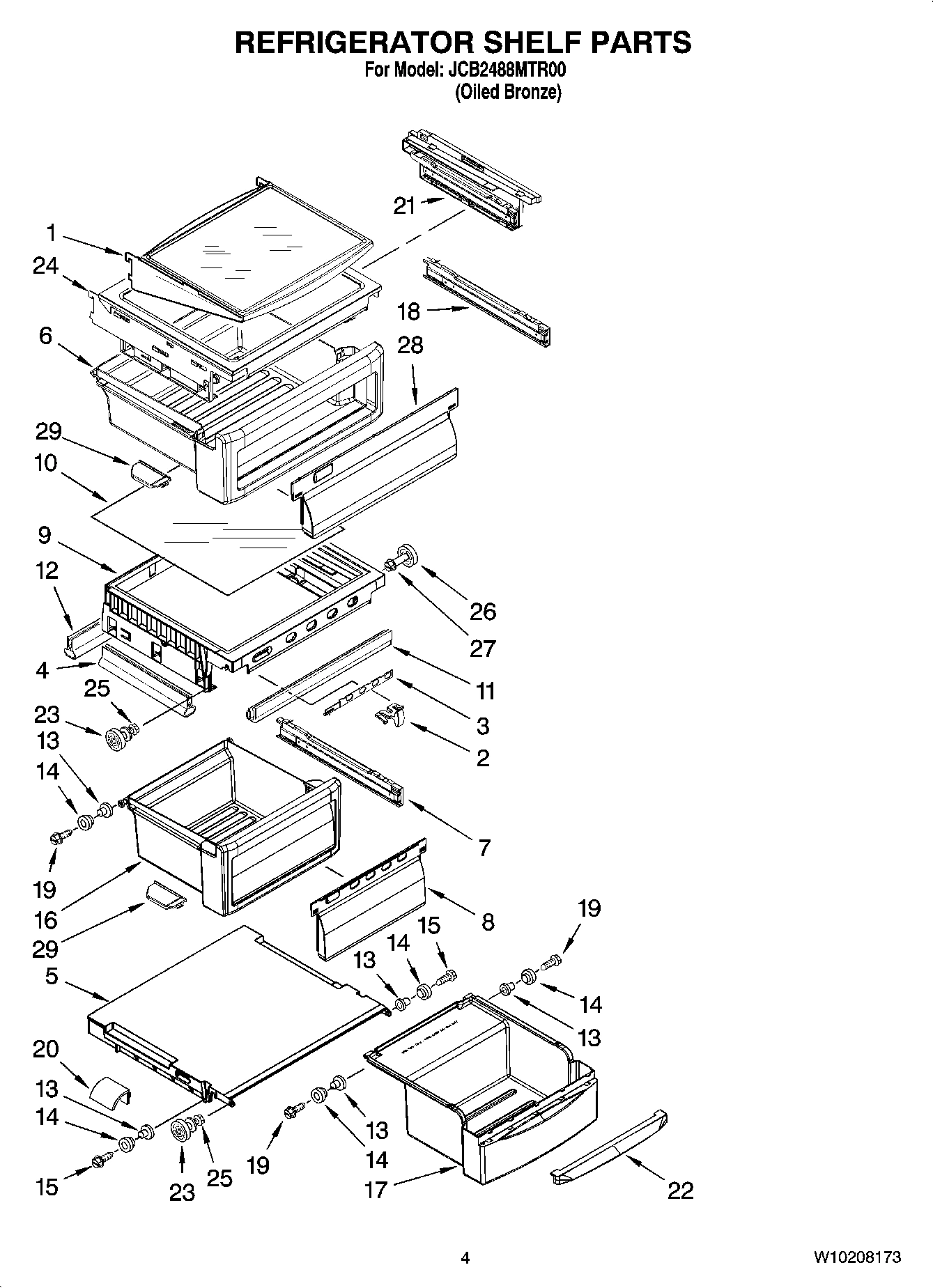 03 - REFRIGERATOR SHELF PARTS