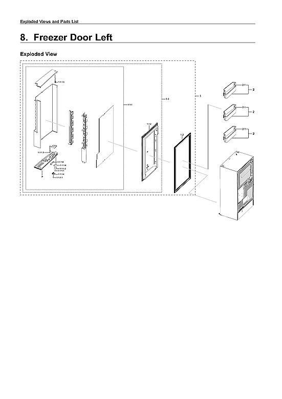 Left Freezer Door Parts