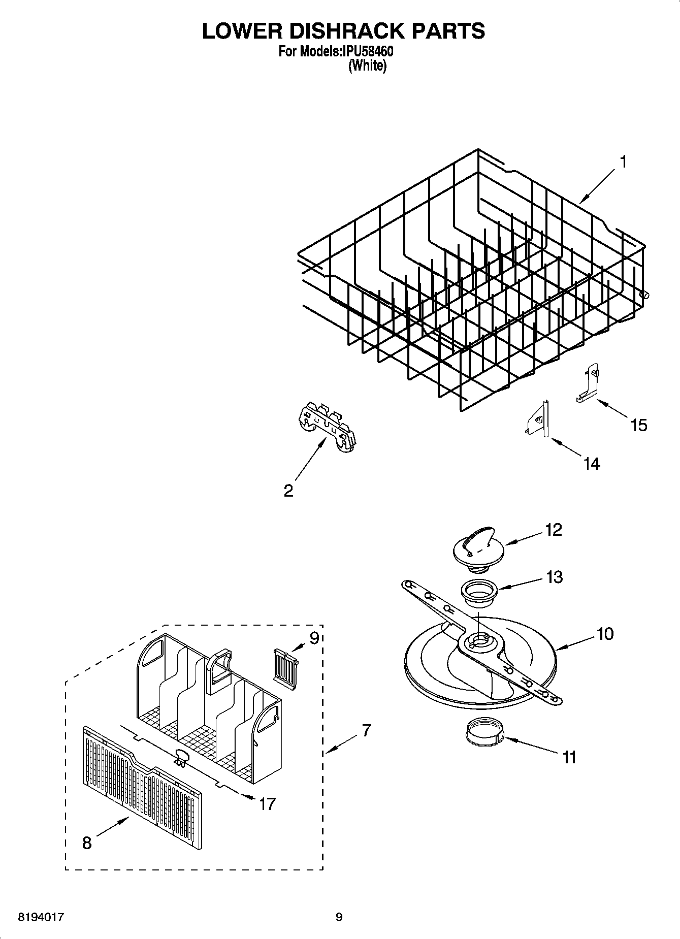06 - LOWER DISHRACK PARTS, OPTIONAL PARTS (NOT INCLUDED)