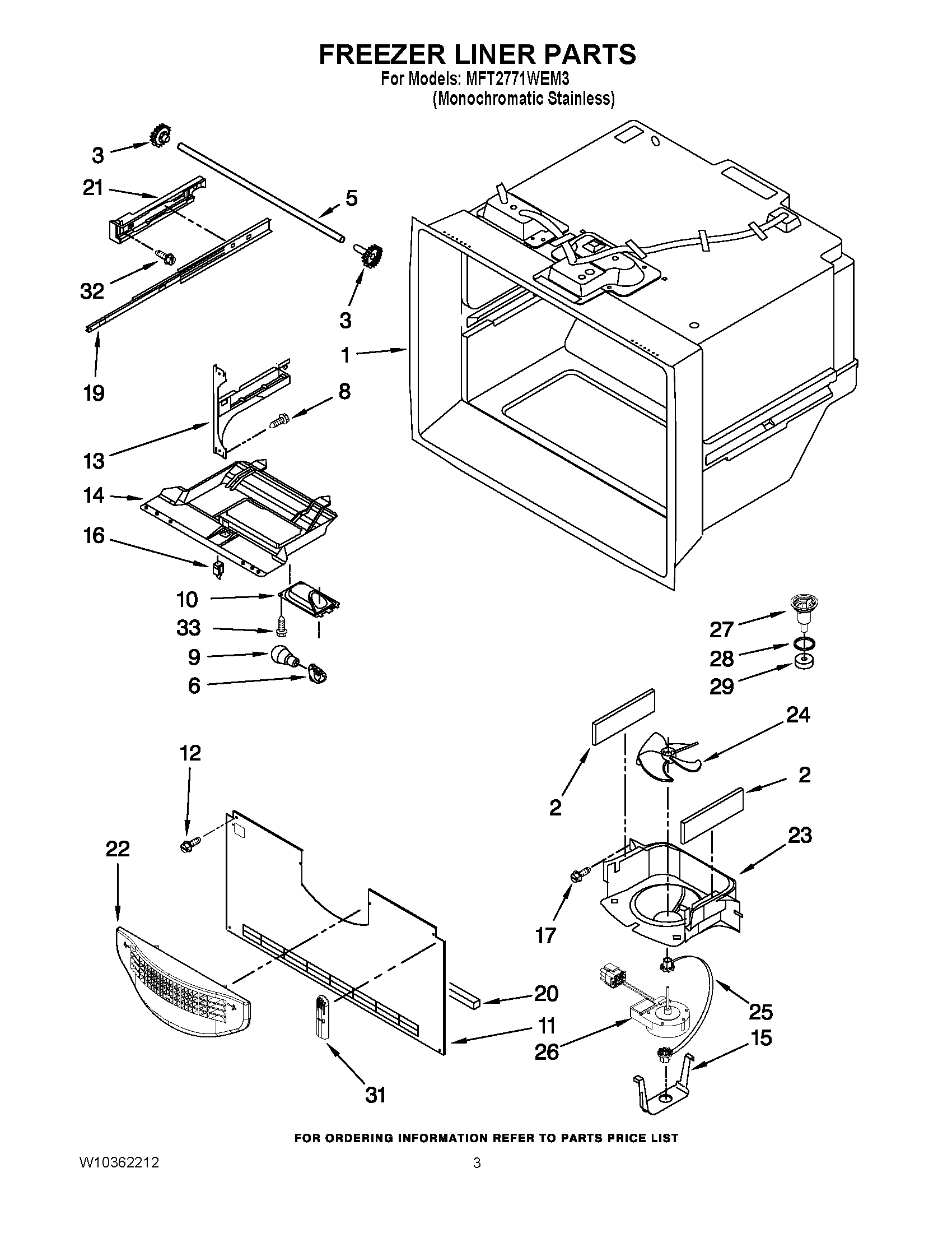 02 - FREEZER LINER PARTS