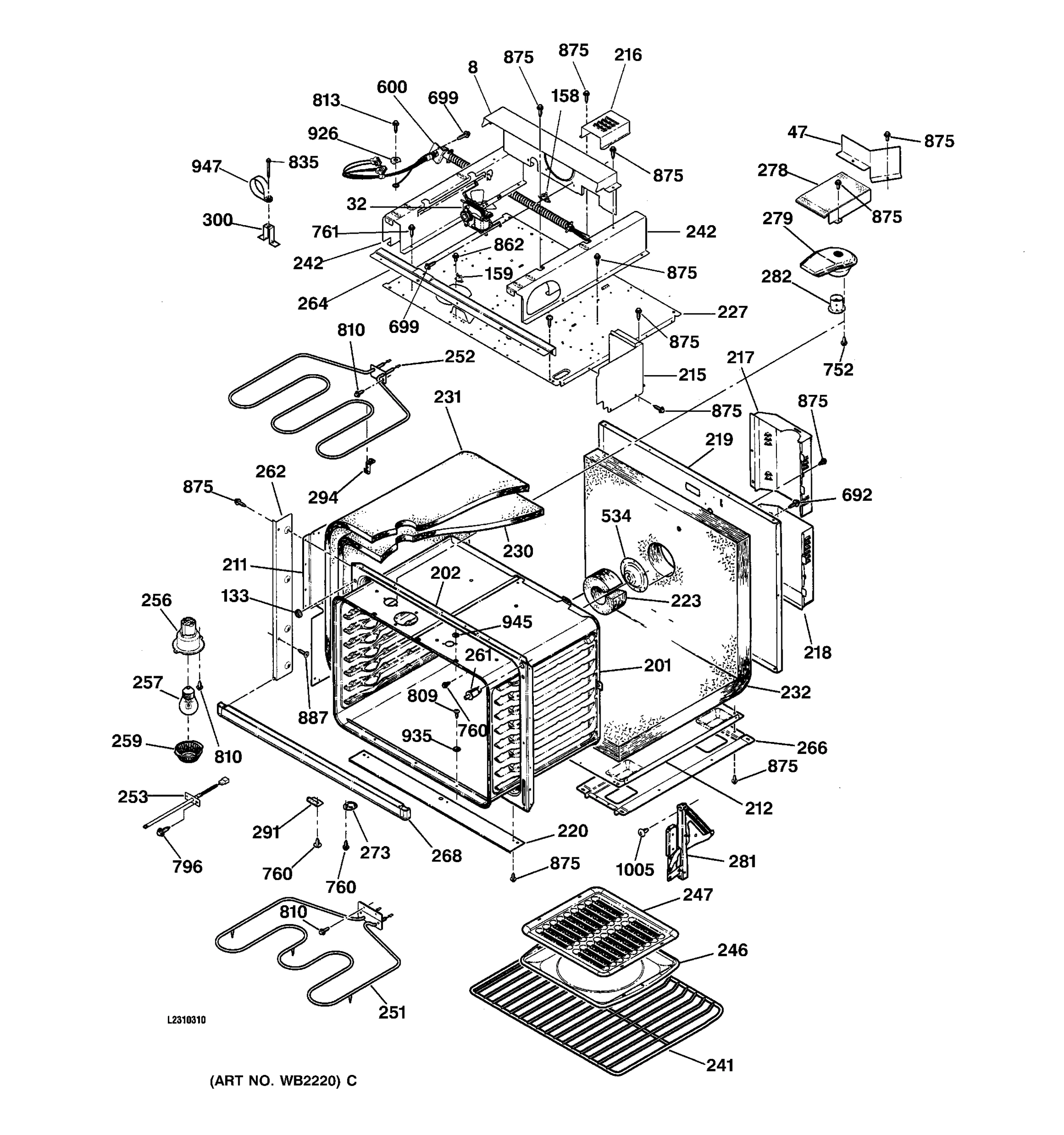 OVEN BODY & MICROWAVE SUPPORT