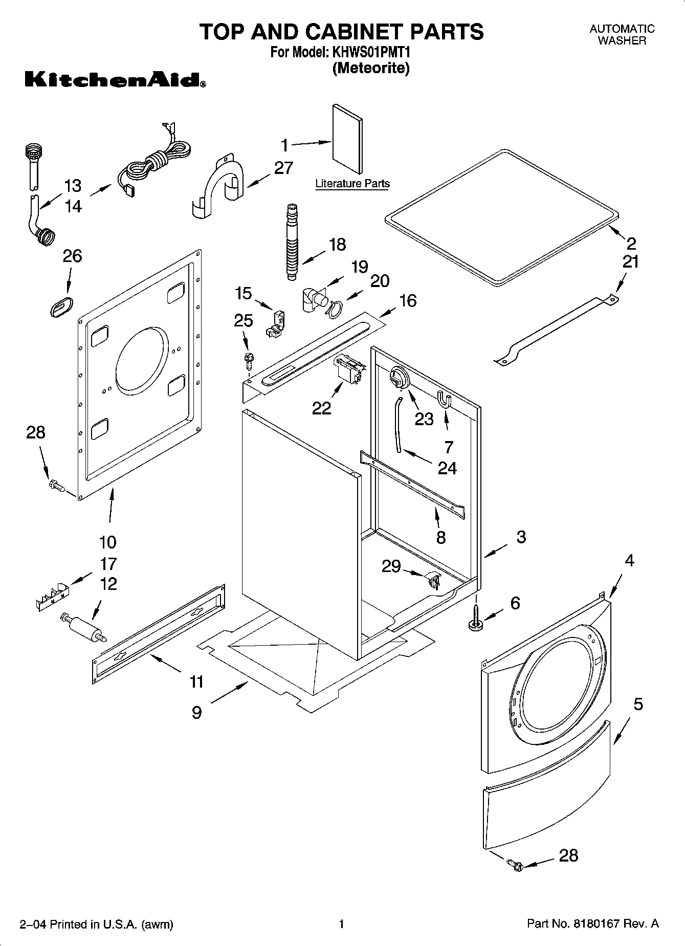 01 - TOP AND CABINET PARTS