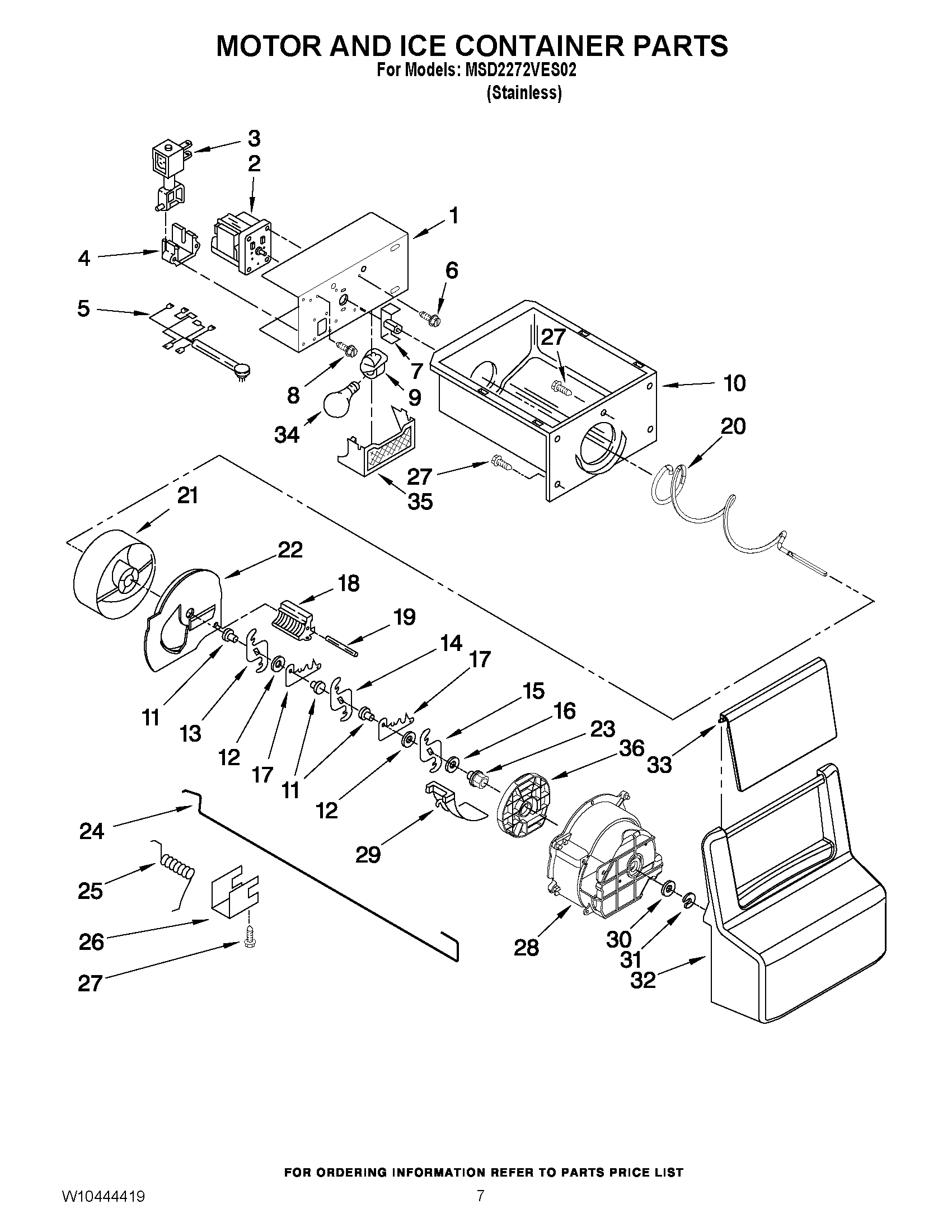 05 - MOTOR AND ICE CONTAINER PARTS