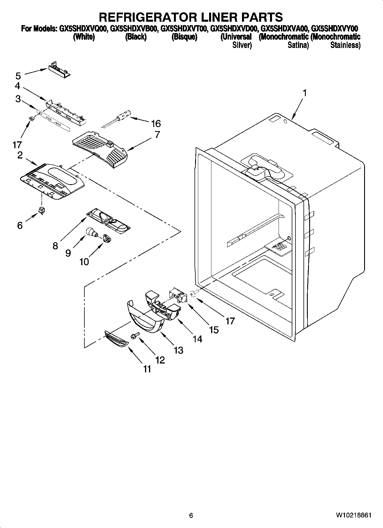 04 - REFRIGERATOR LINER PARTS