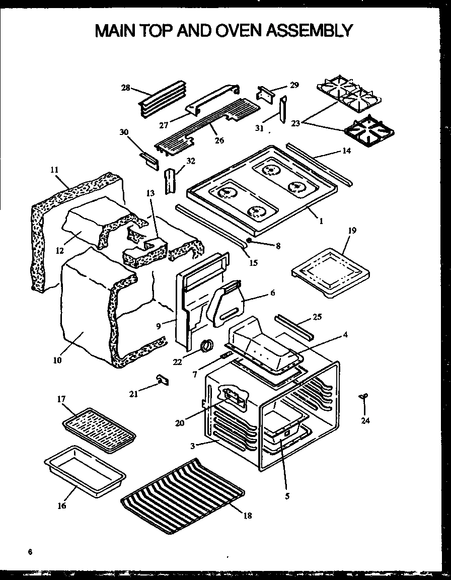 04 - MAIN TOP AND OVEN ASSY