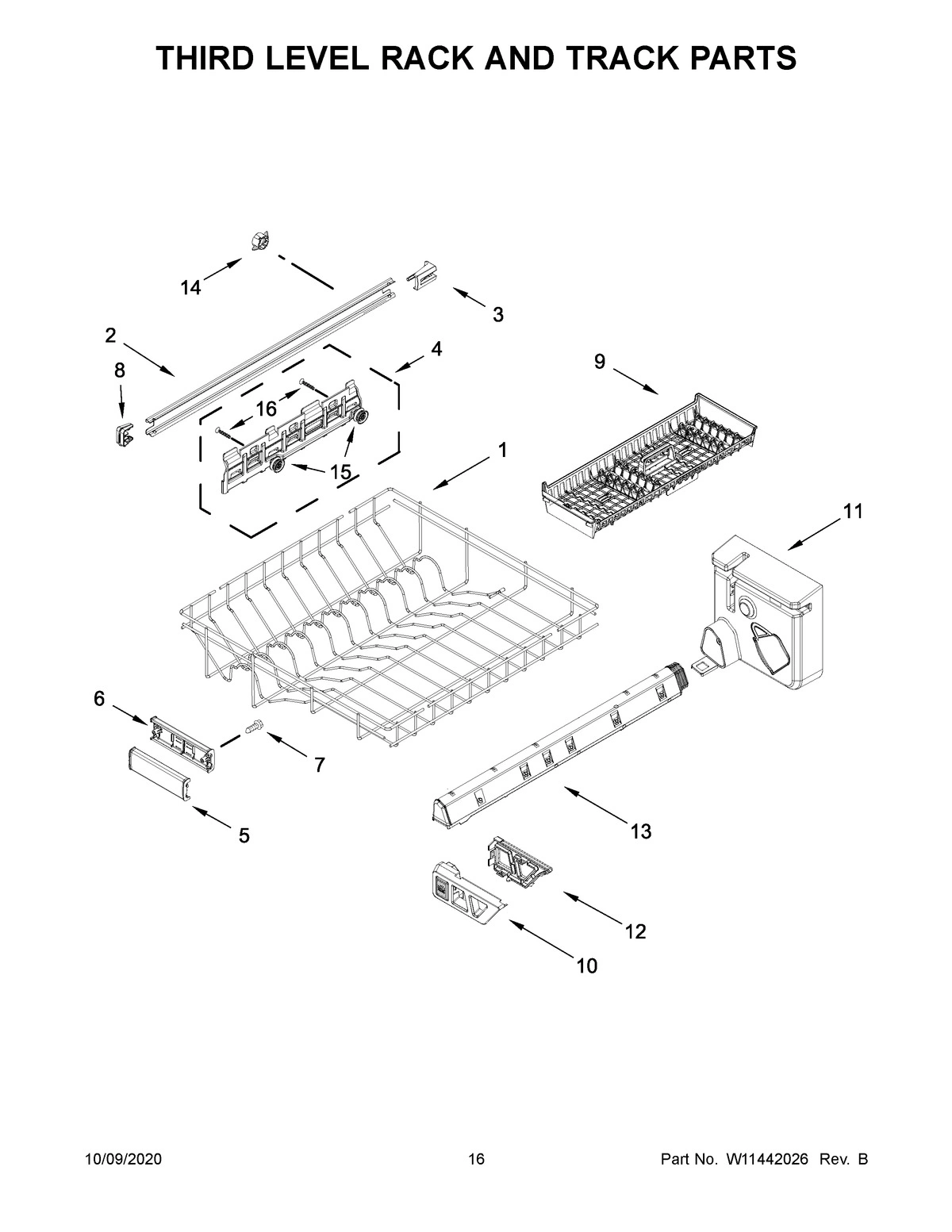 09 - THIRD LEVEL RACK AND TRACK PARTS