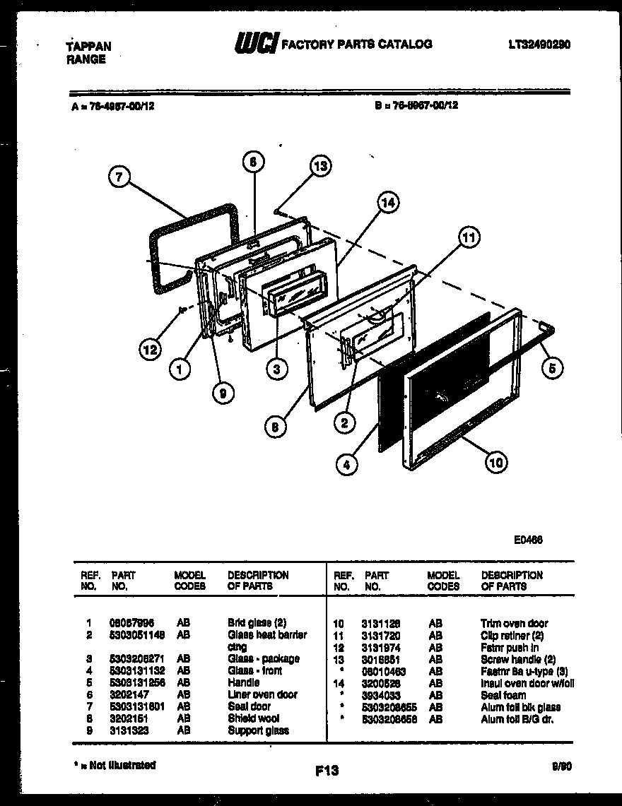 04 - LOWER OVEN DOOR PARTS
