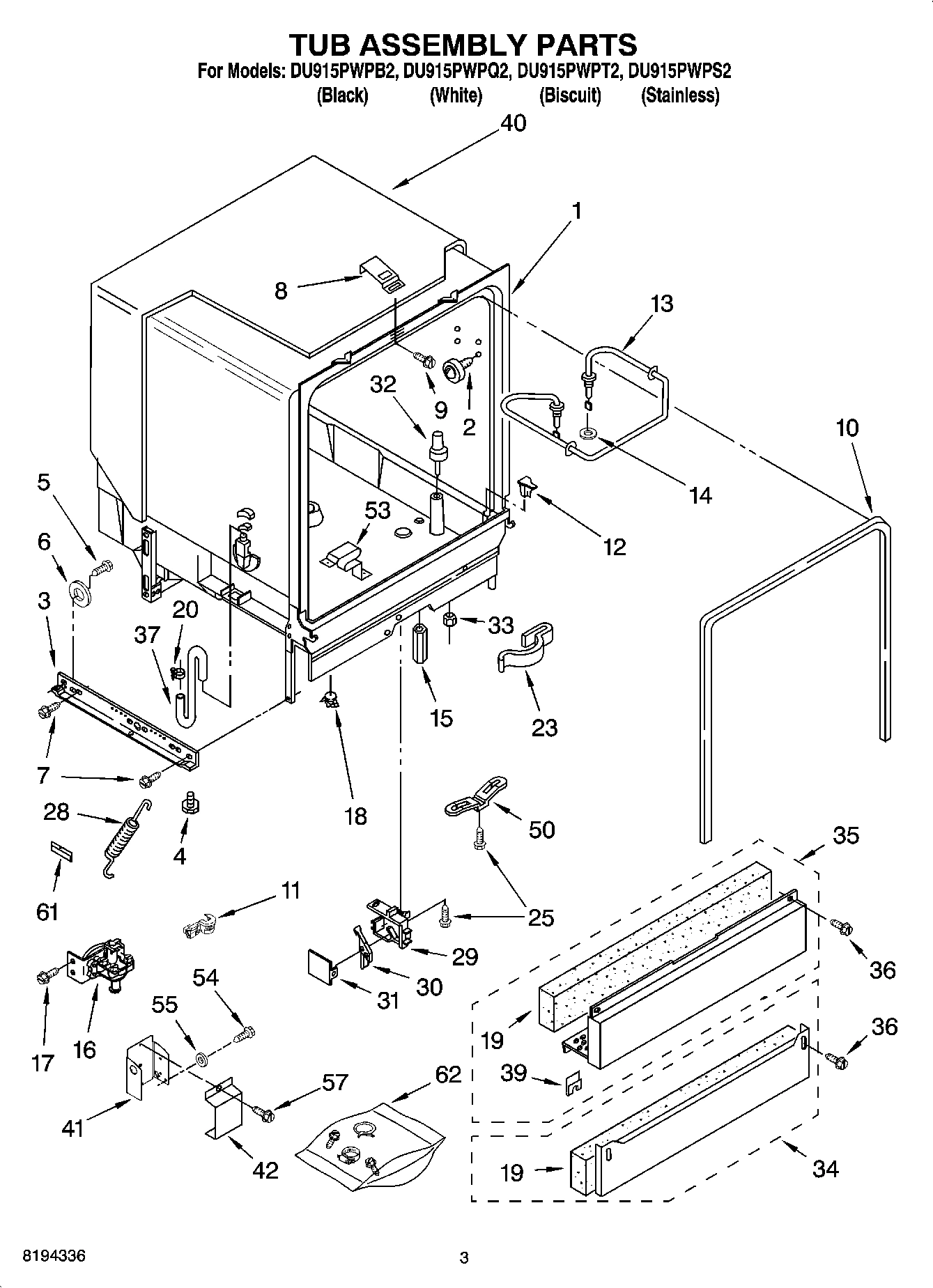 03 - TUB ASSEMBLY PARTS