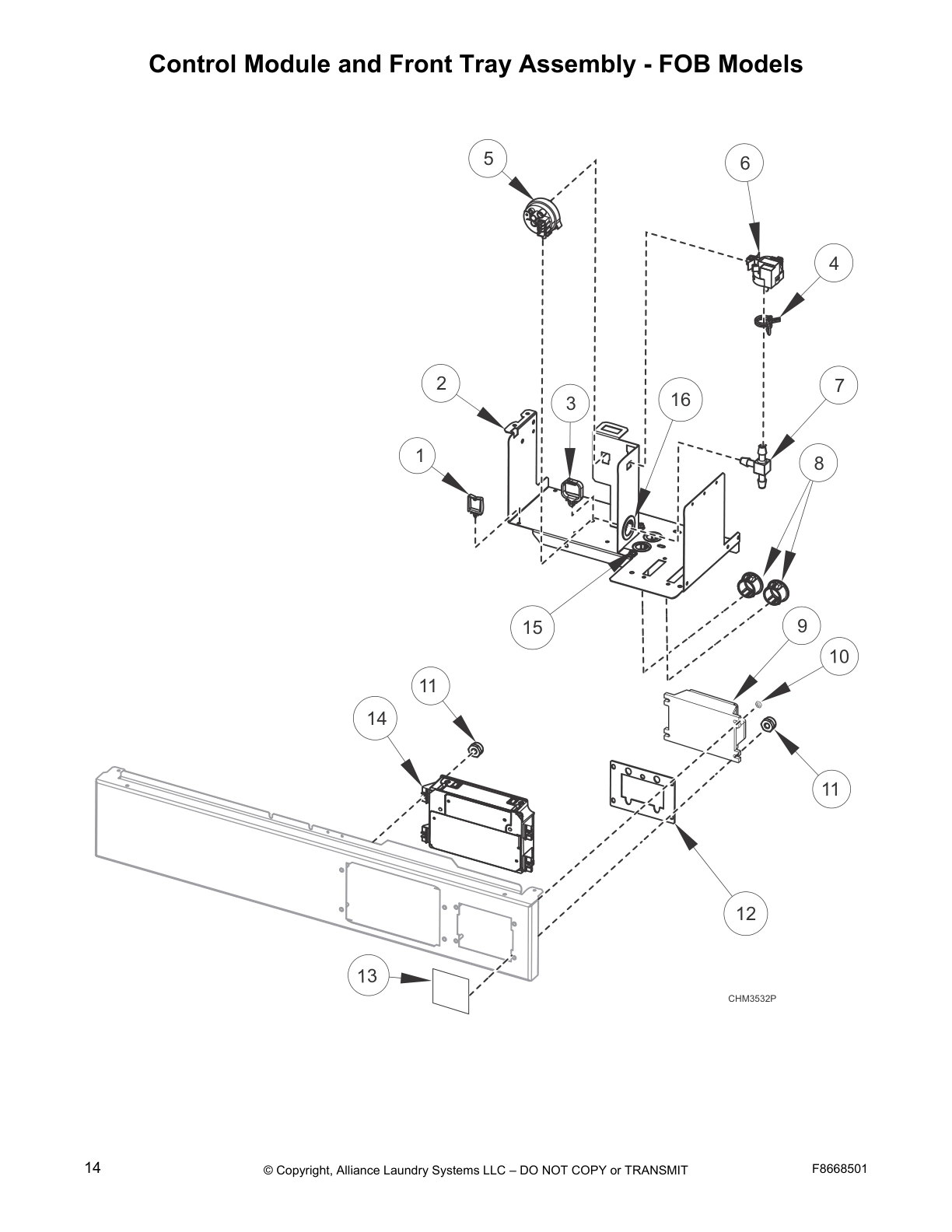 Control Module and Front Tray Assembly - FOB Models