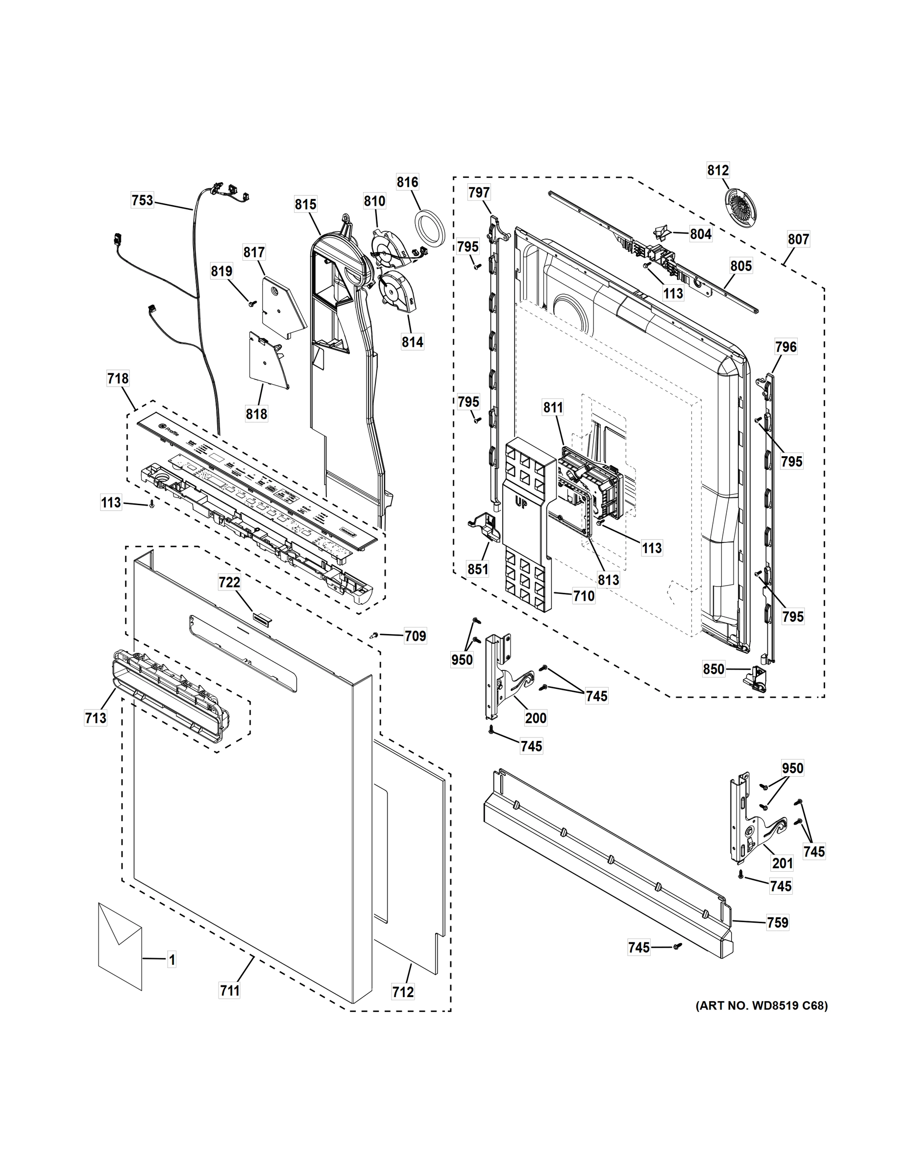 ESCUTCHEON & DOOR ASSEMBLY