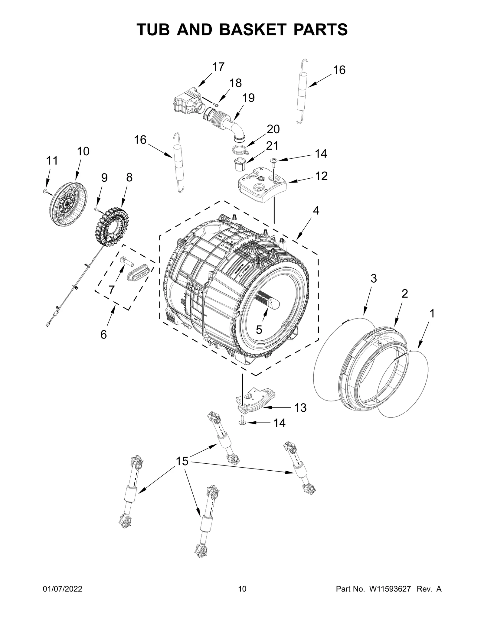 TUB AND BASKET PARTS