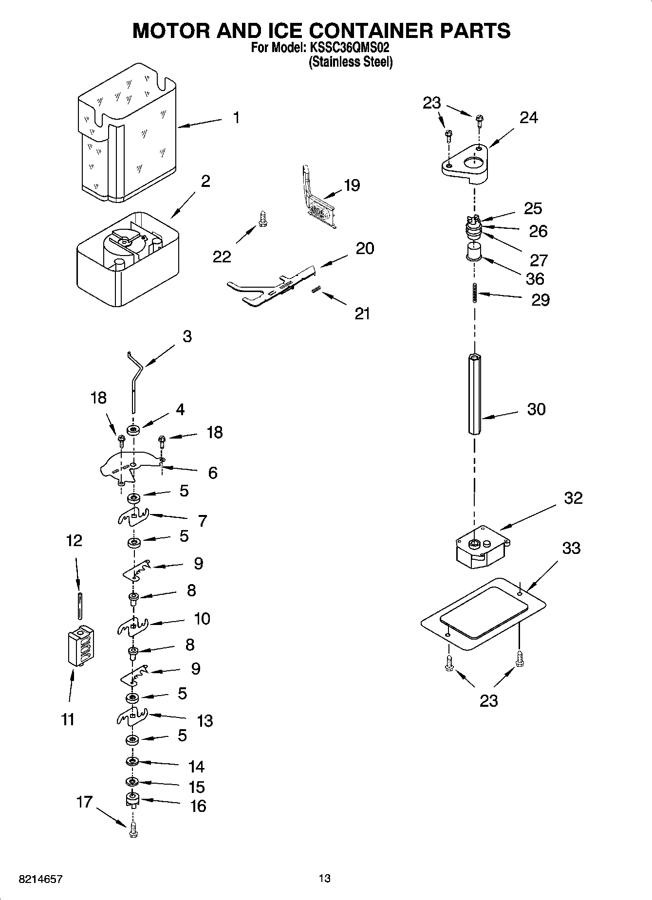 09 - MOTOR AND ICE CONTAINER PARTS