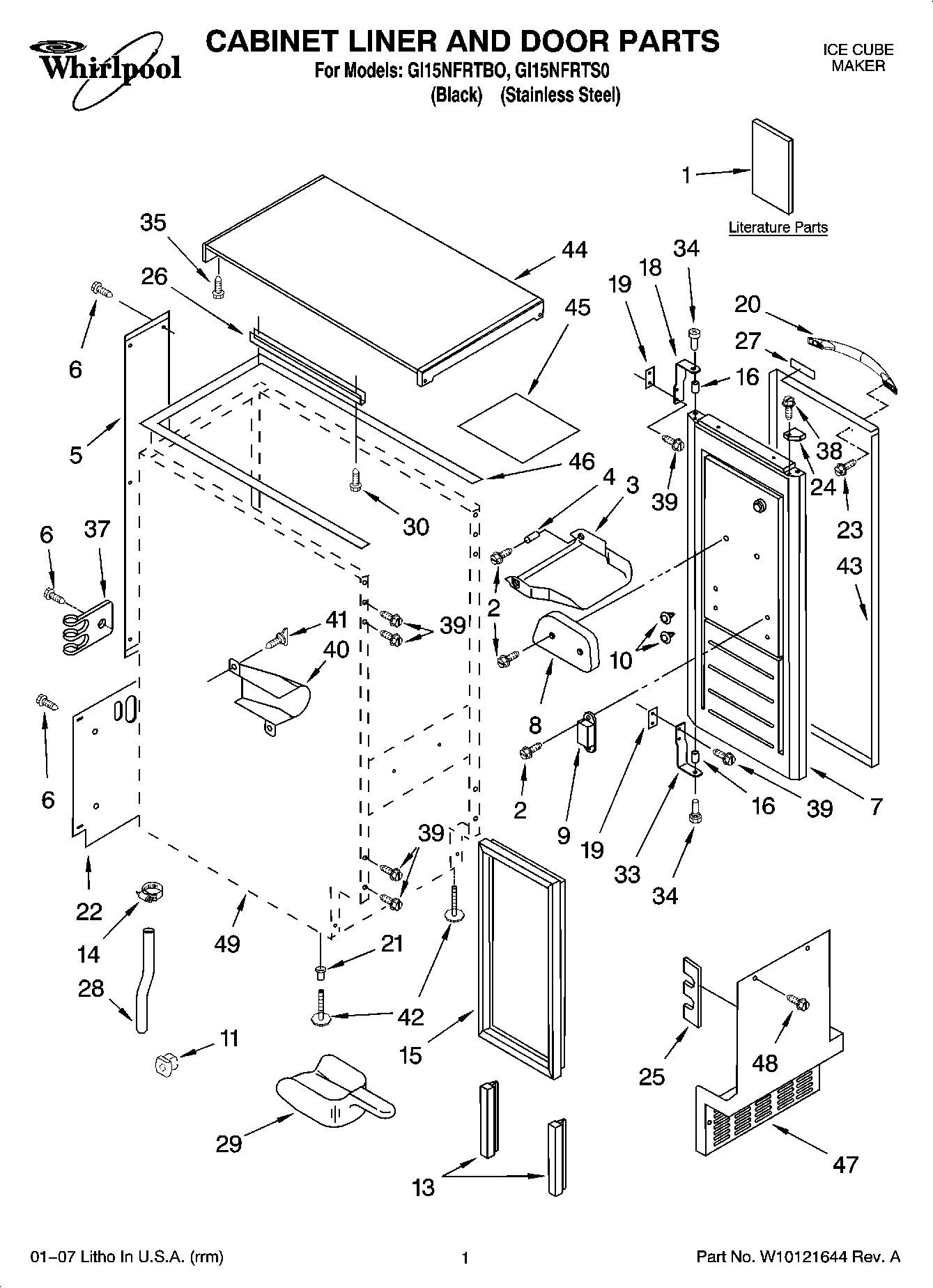 01 - CABINET LINER AND DOOR PARTS