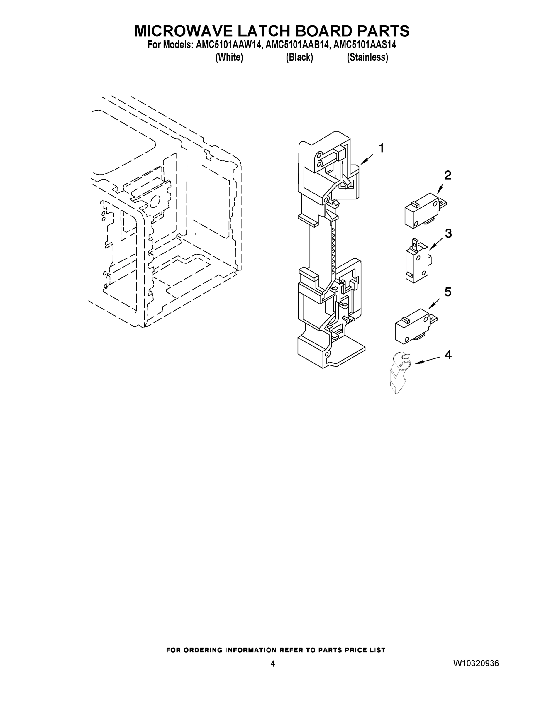 04 - MICROWAVE LATCH BOARD PARTS
