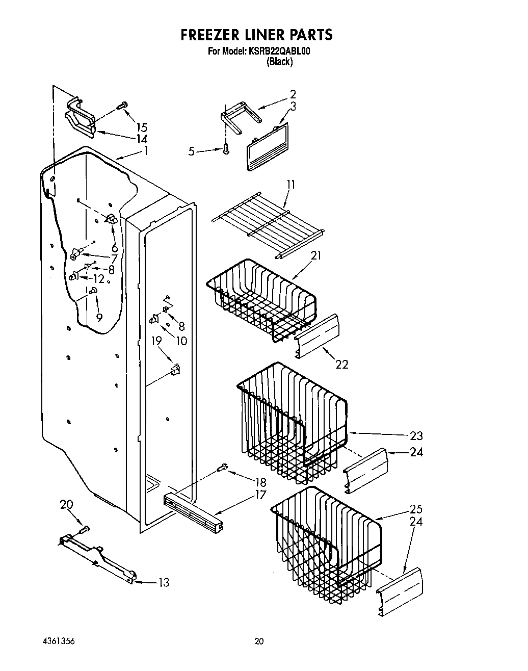 13 - FREEZER LINER, LIT/OPTIONAL