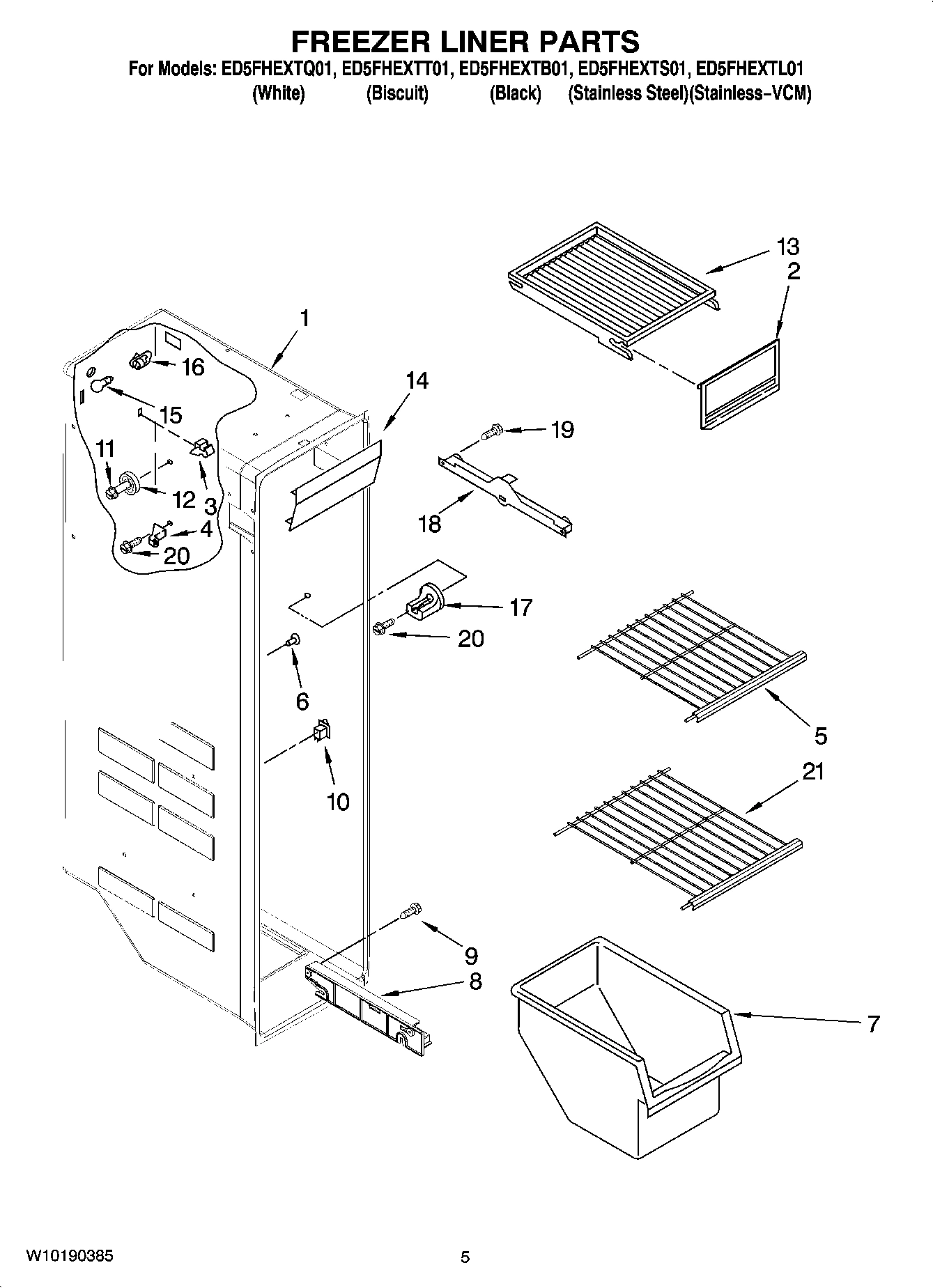 04 - FREEZER LINER PARTS