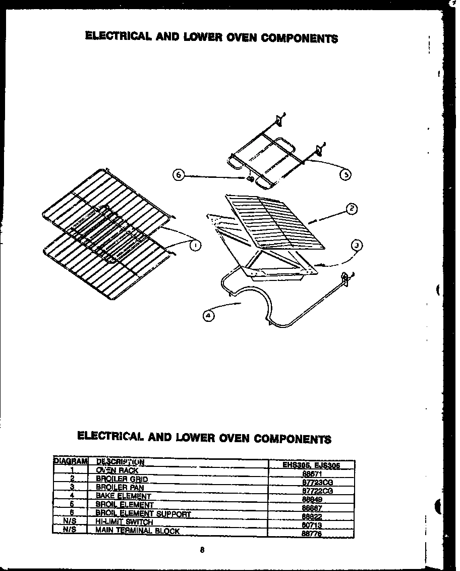 03 - ELECTRICAL AND LOWER OVEN COMPONENTS