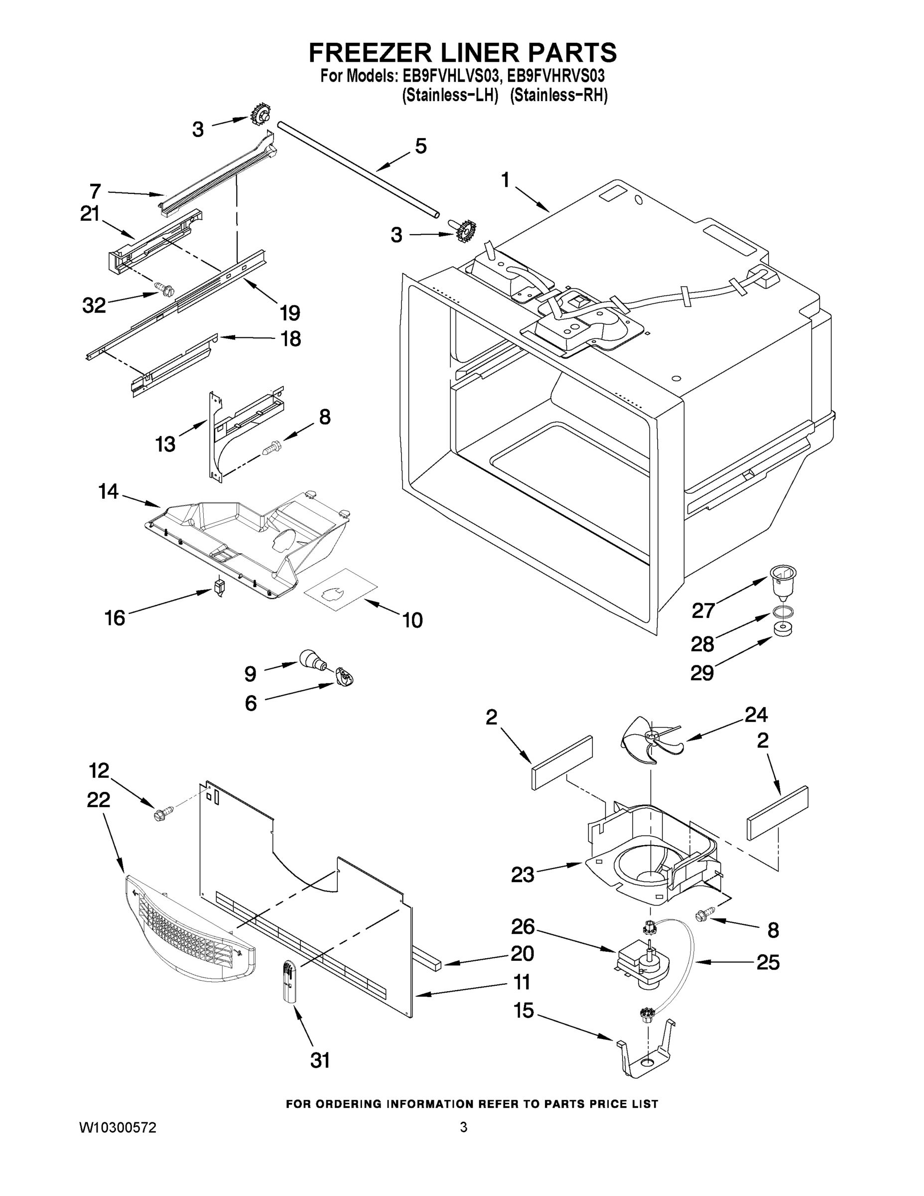 02 - FREEZER LINER PARTS