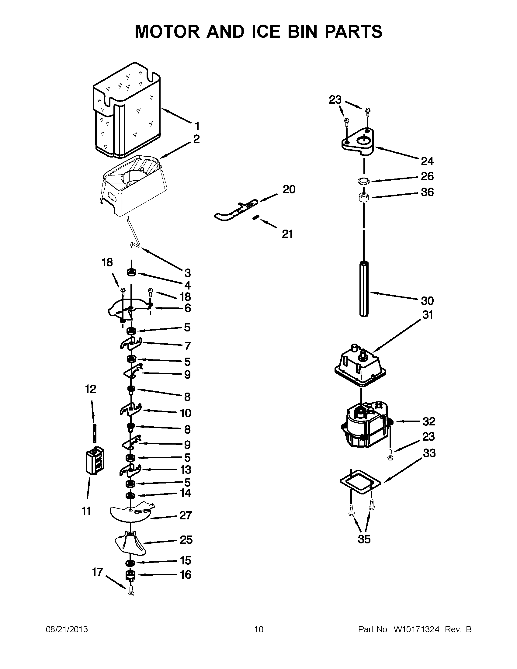 06 - MOTOR AND ICE BIN PARTS