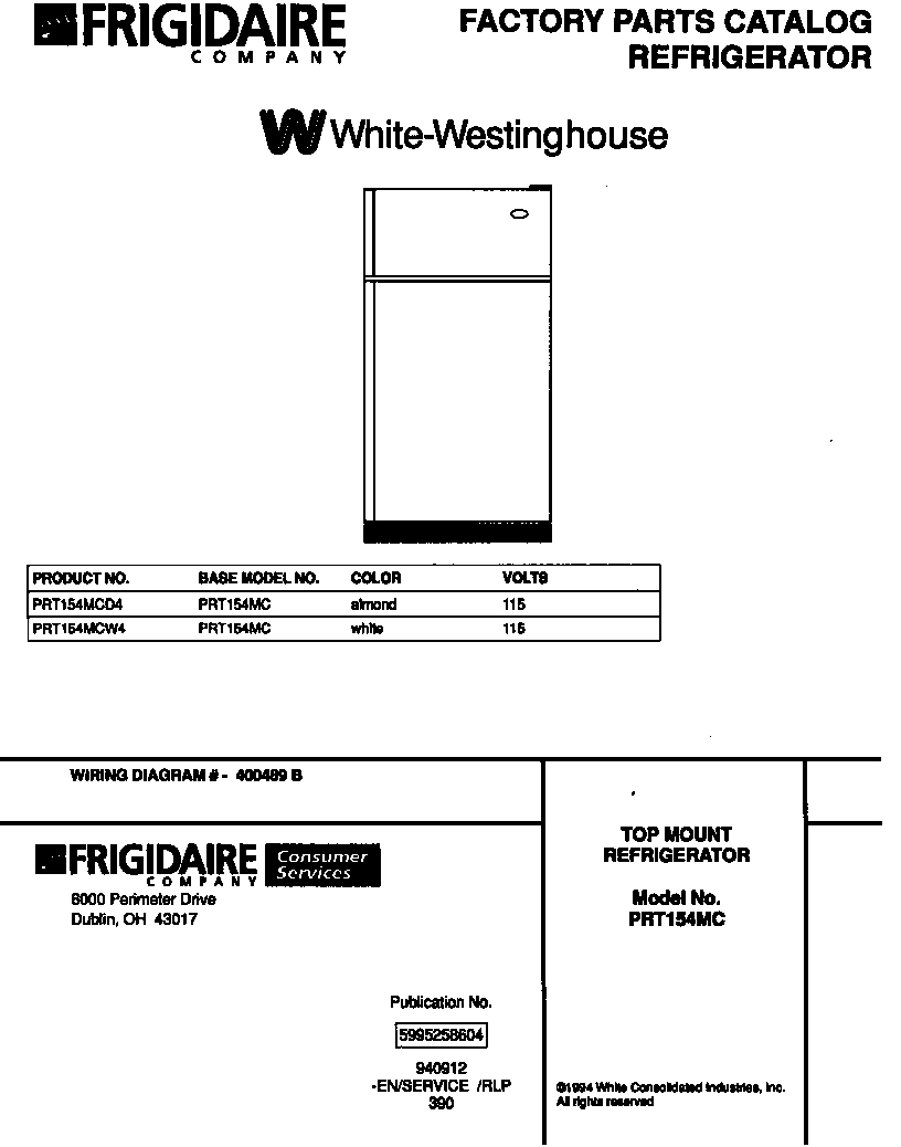 01 - TOP MOUNT REFRIGERATOR