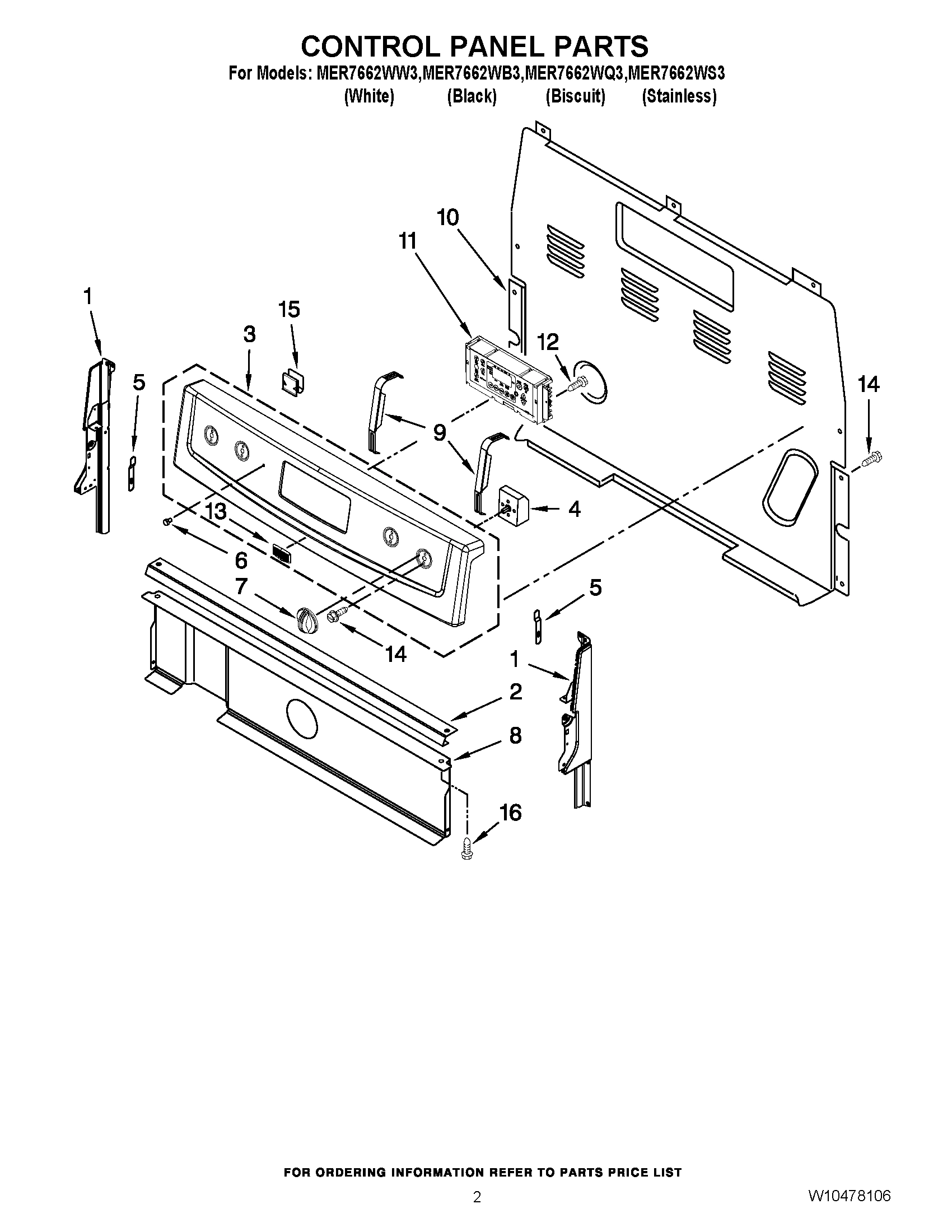 02 - CONTROL PANEL PARTS