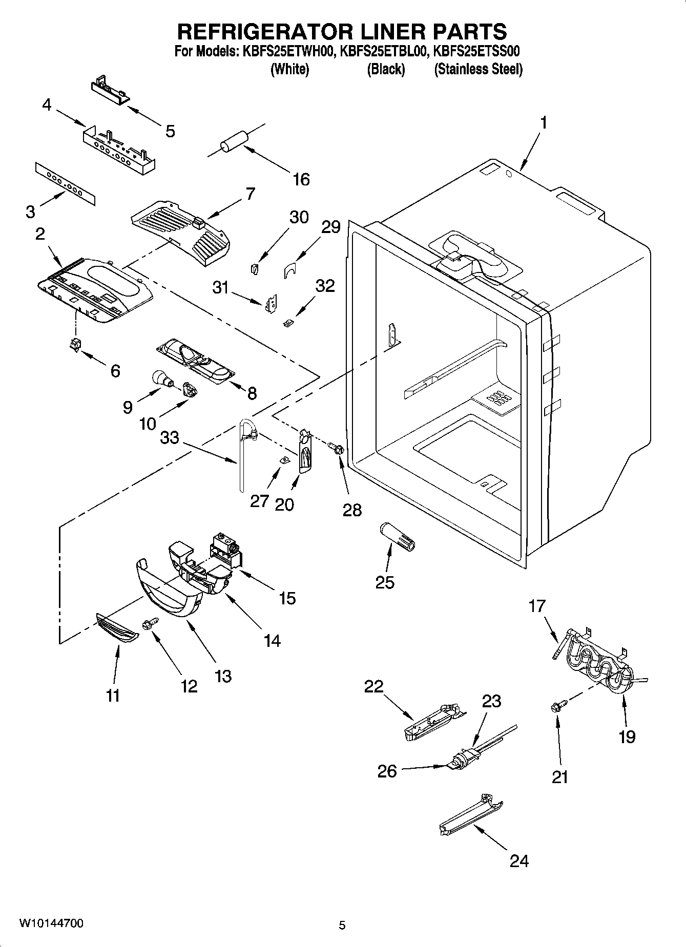 03 - REFRIGERATOR LINER PARTS