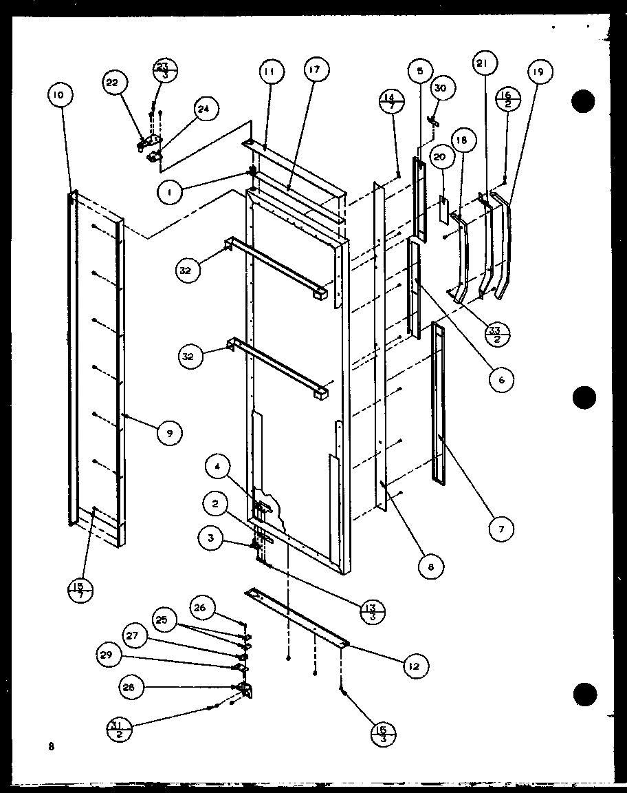 11 - REF DOOR HINGE AND TRIM PARTS