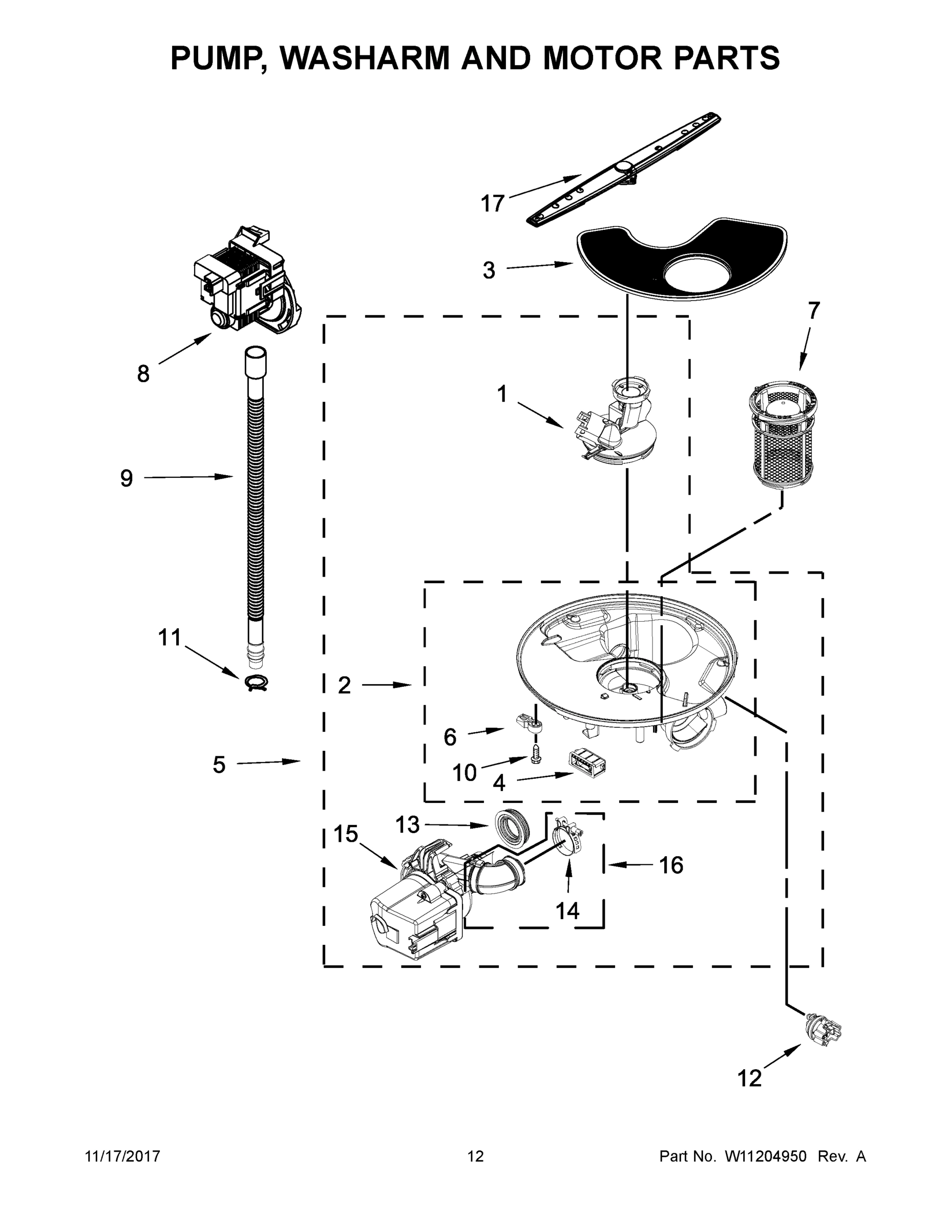 07 - PUMP, WASHARM AND MOTOR PARTS