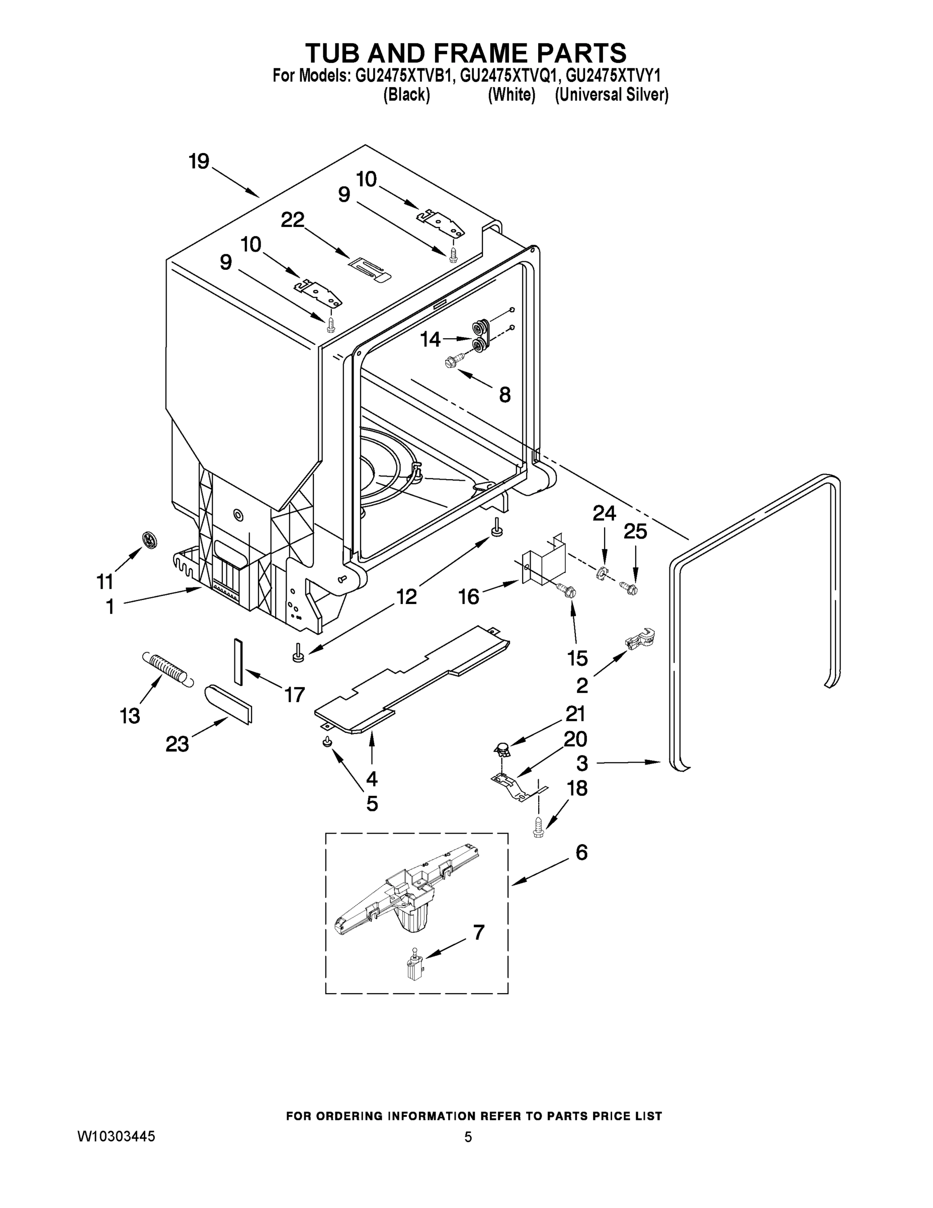 05 - TUB AND FRAME PARTS