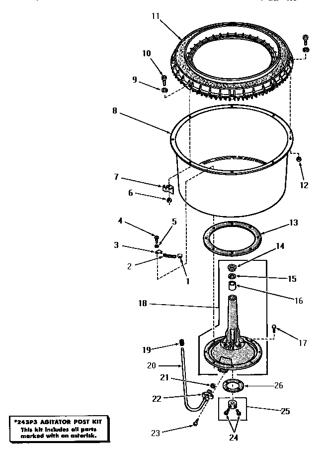 02 - AGITATOR POST AND SPIN TUB