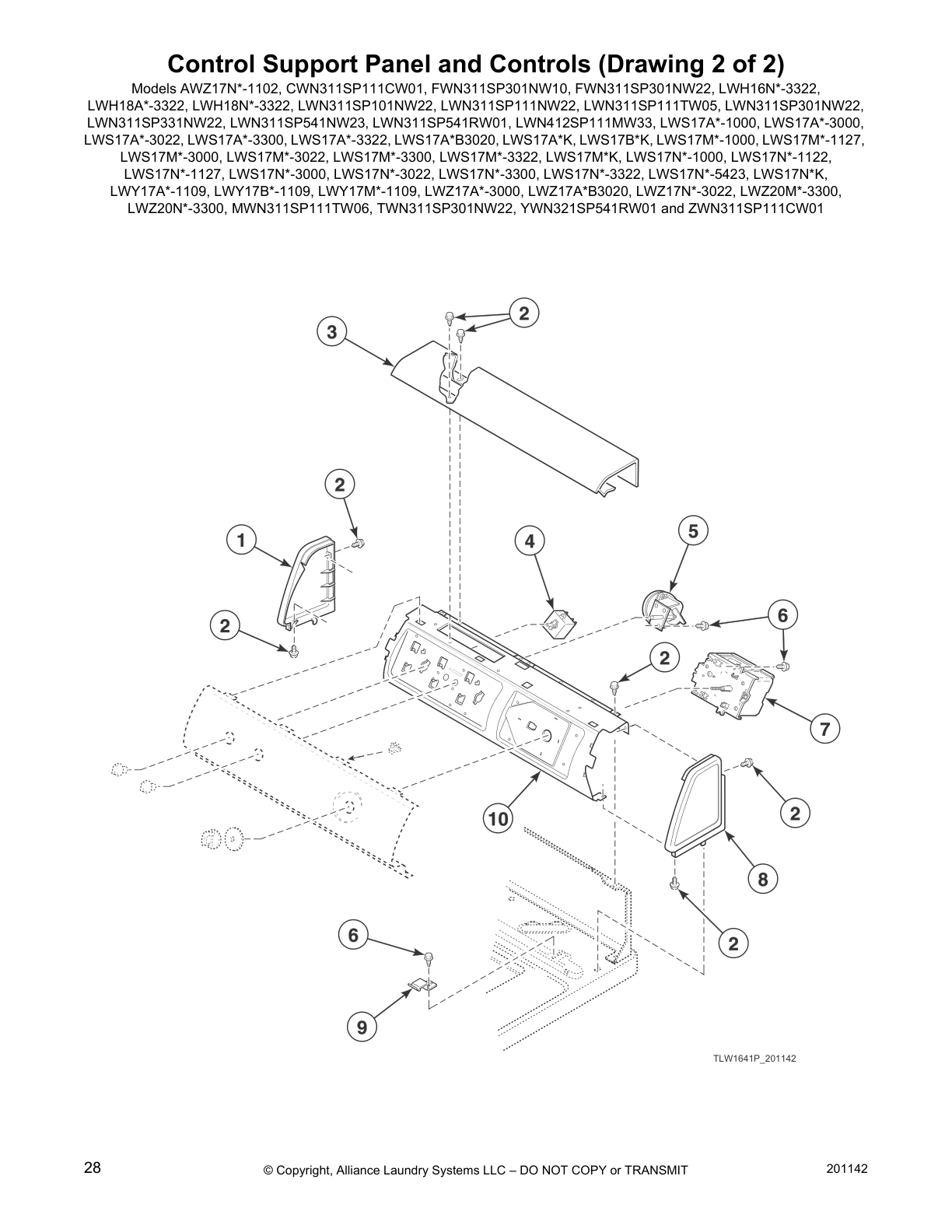 Control Support Panel and Controls (Drawing 2 of 2)