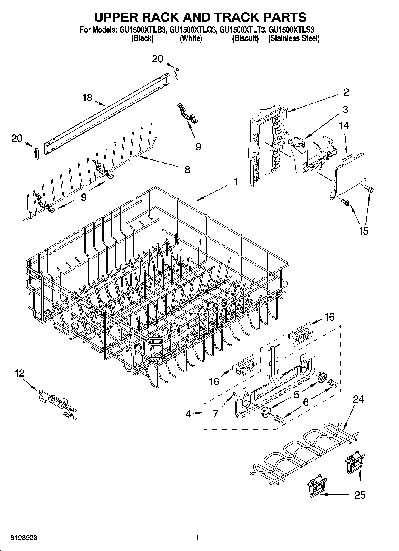 09 - UPPER RACK AND TRACK PARTS