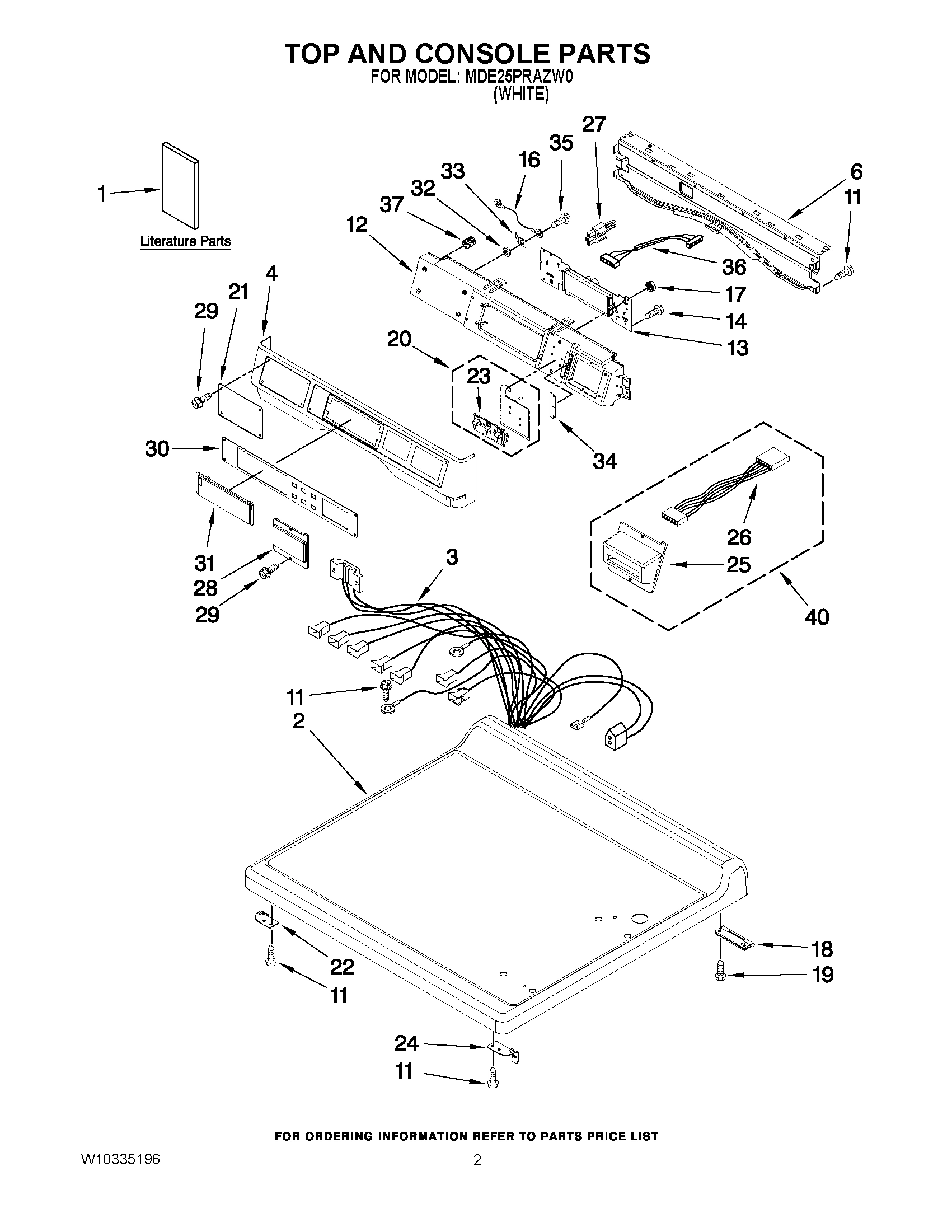 01 - TOP AND CONSOLE PARTS