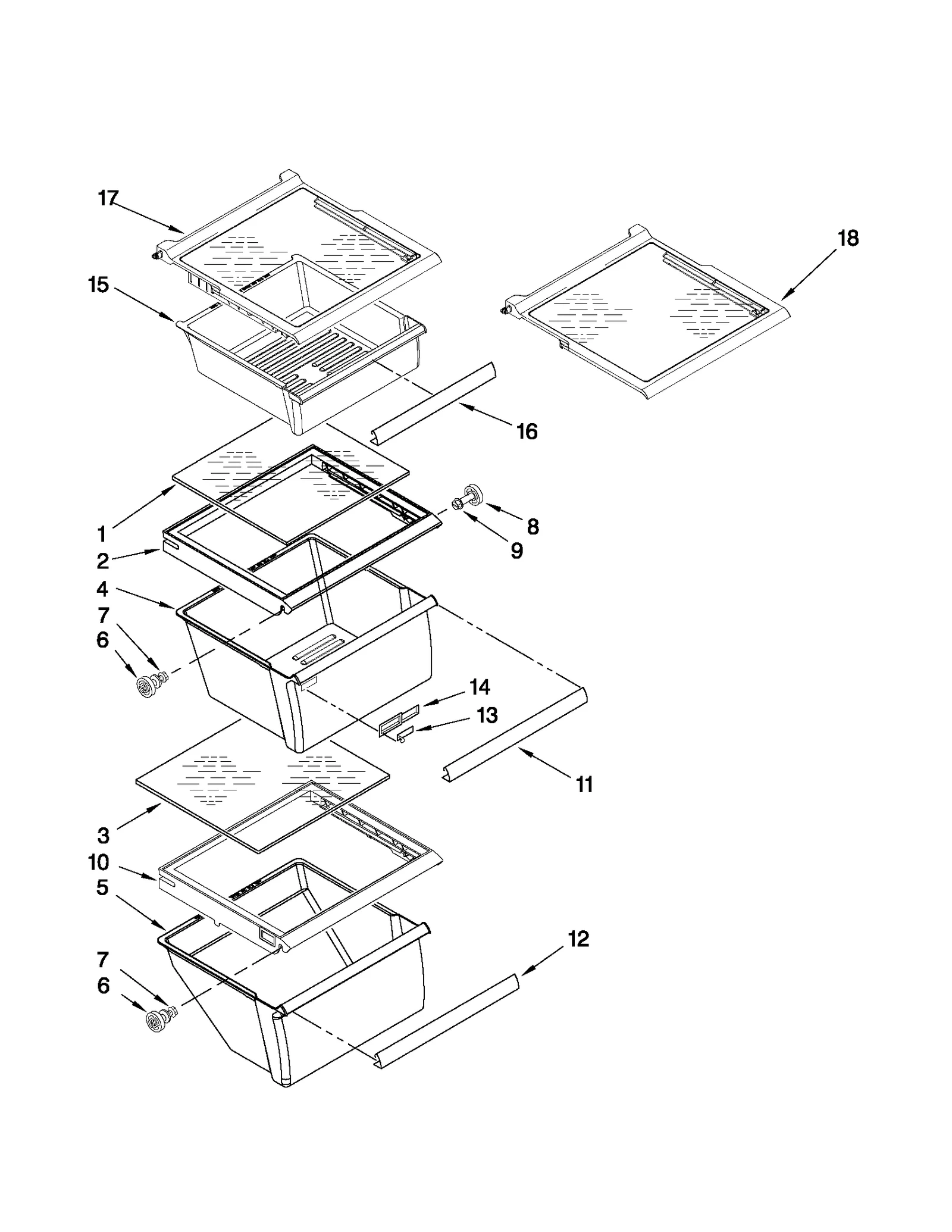 REFRIGERATOR SHELF PARTS